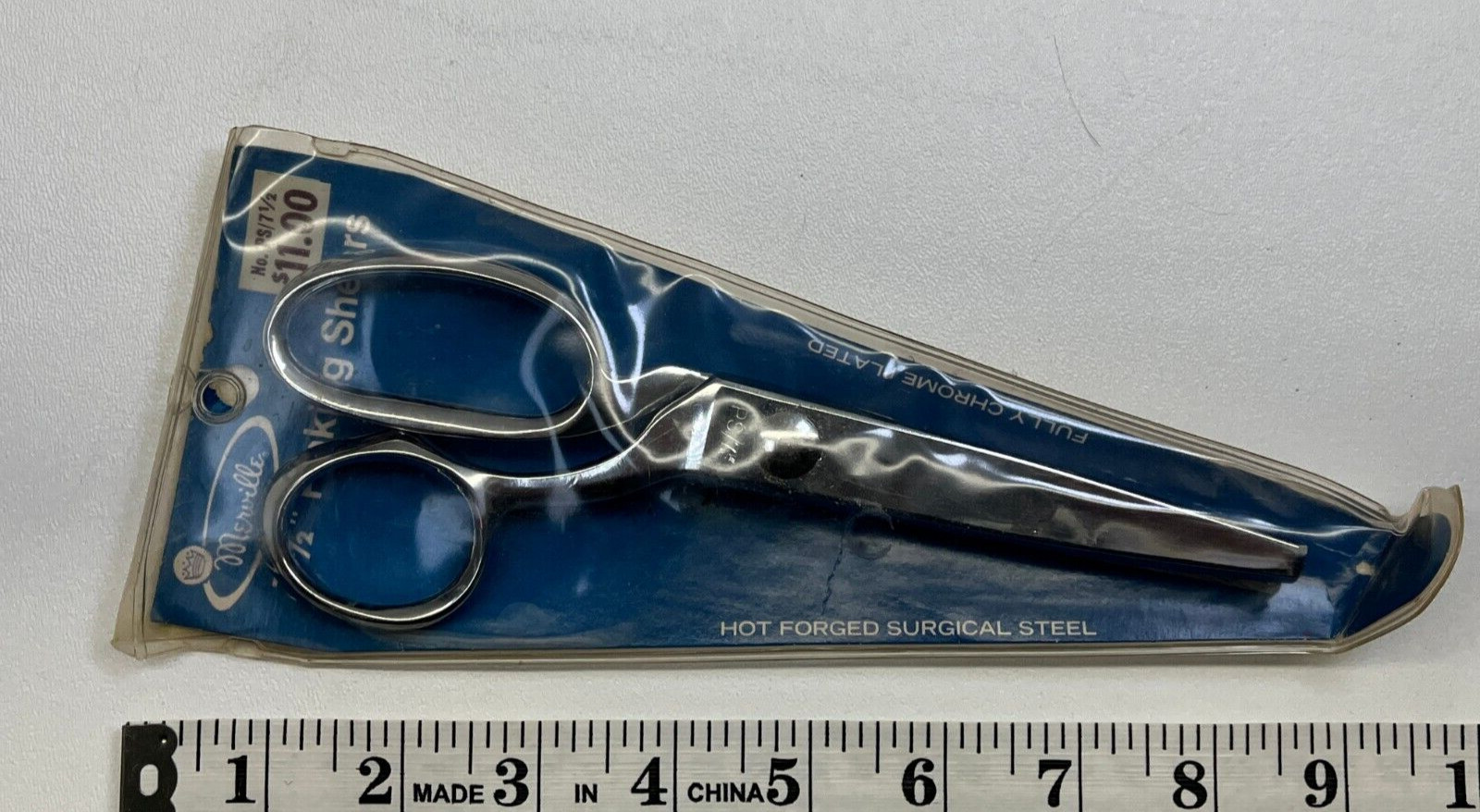 Vintage Merville Italian Pinking Shears Superb Quality Original Package 7.5" MSC Vintage Merville Italian Pinking Shears Superb Quality Original Package 7.5" MSC