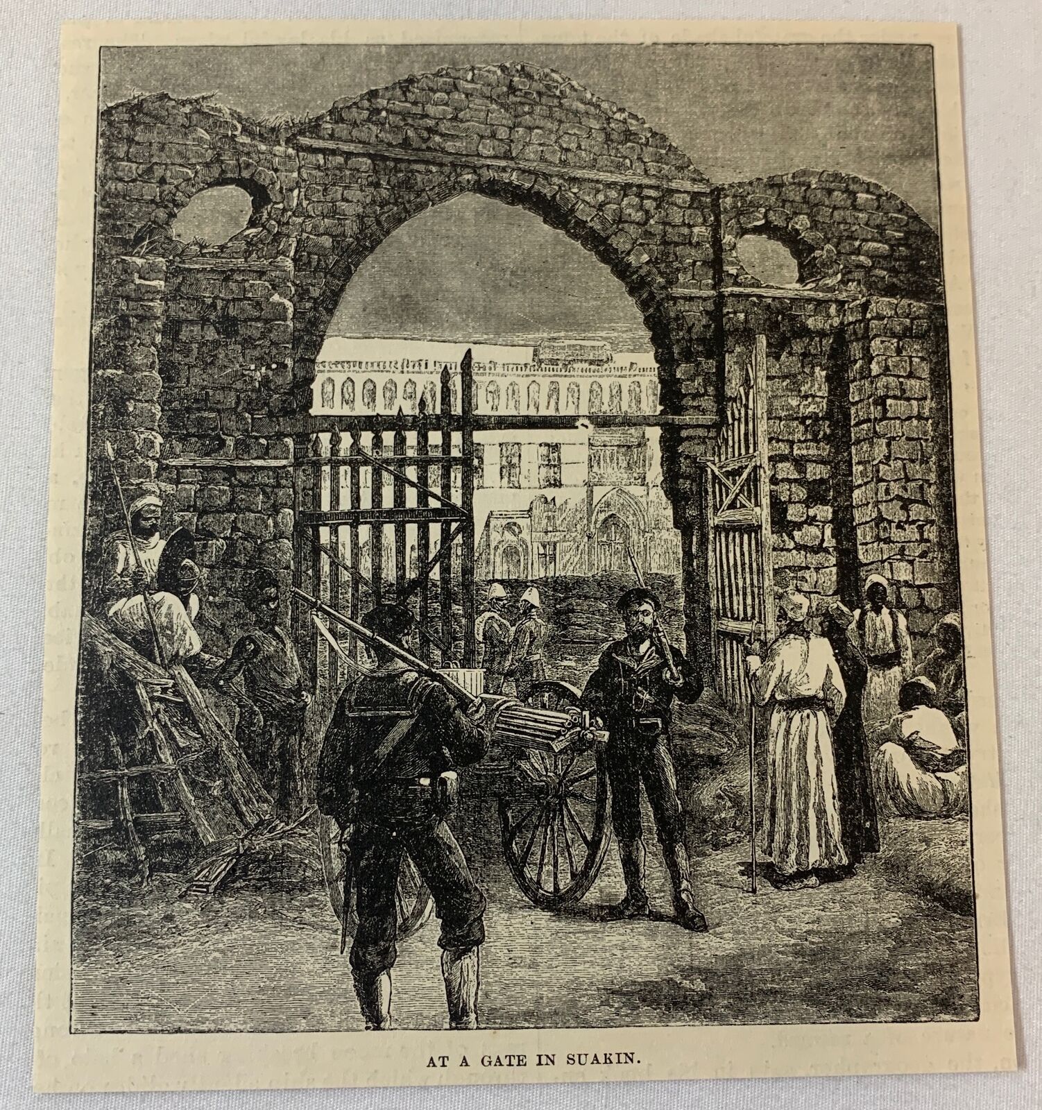 1887 magazine engraving ~ GATE IN SUAKIN, Sudan