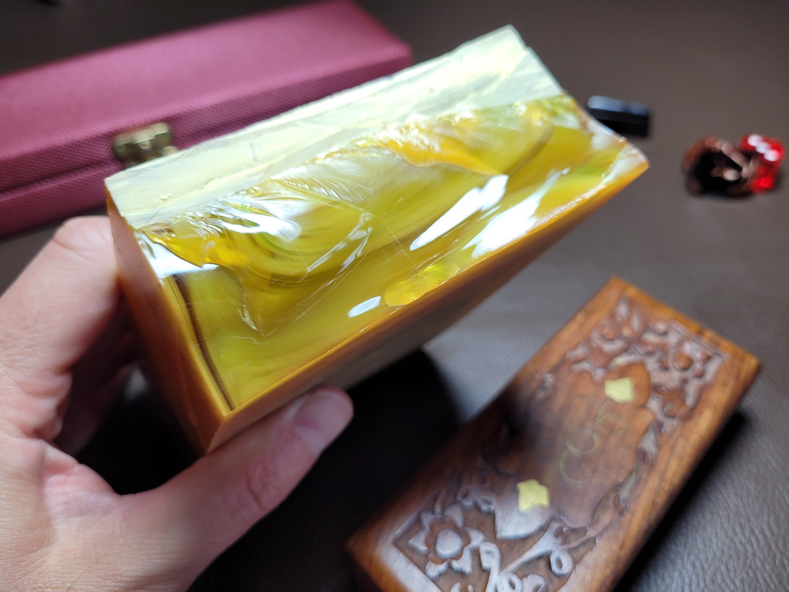 Original Amber Bakelite block for Making Prayer Beads, Rosary, مسبحة الصلاة Original Amber Bakelite block for Making Prayer Beads, Rosary, مسبحة الصلاة