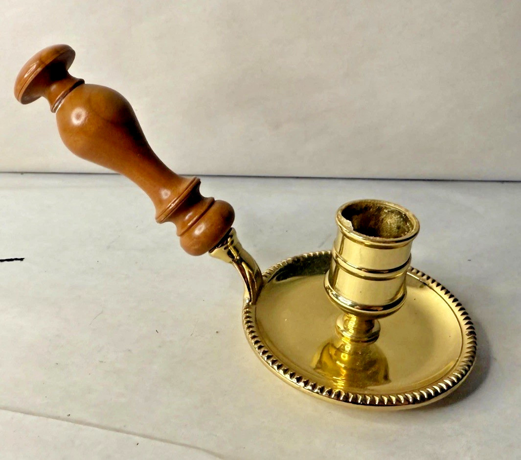 Vintage Baldwin Hardware Historic Deerfield Repro Brass Chamber Candlestick Vintage Baldwin Hardware Historic Deerfield Repro Brass Chamber Candlestick