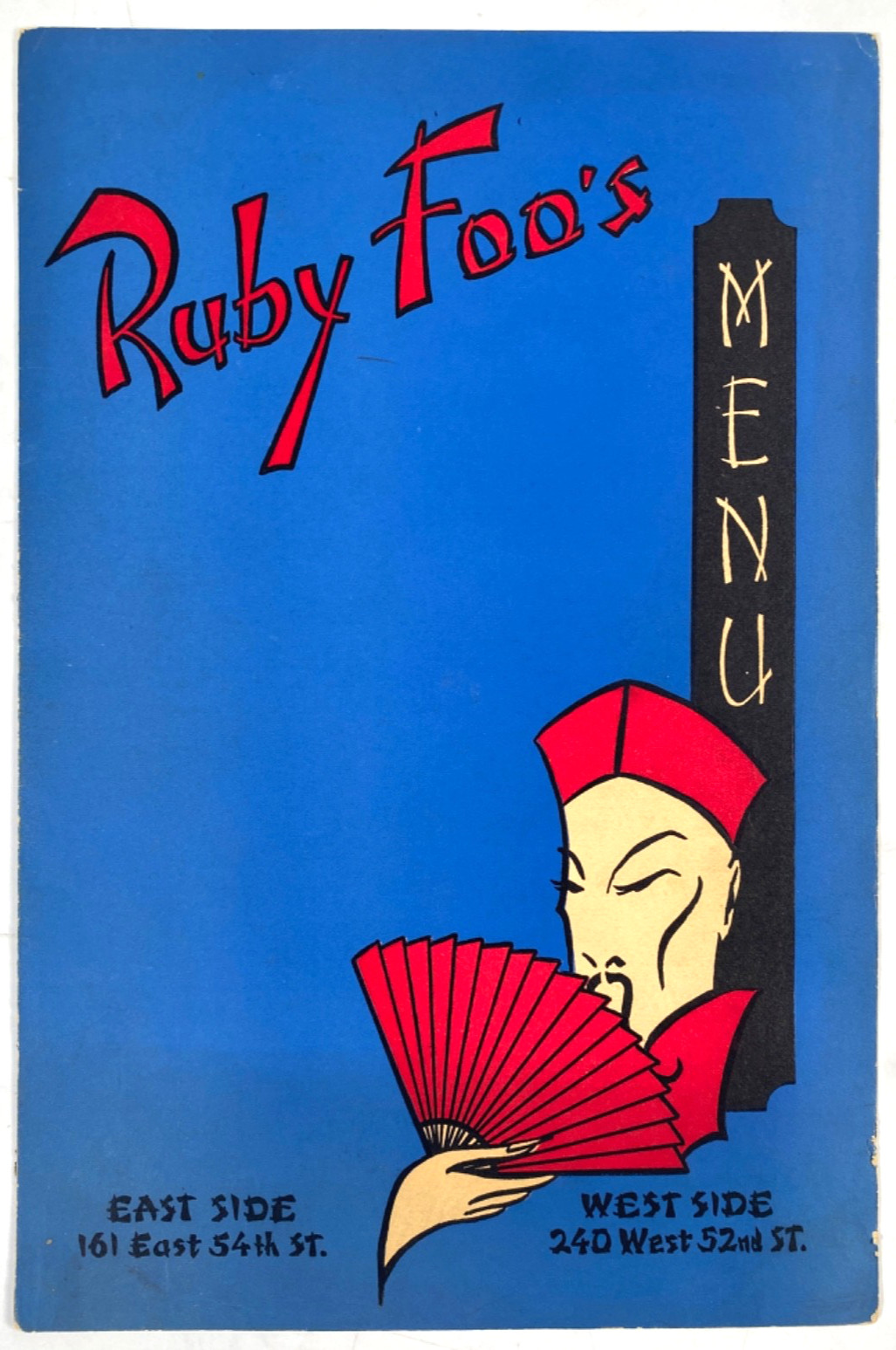 1939 RUBY FOO'S vintage Chinese restaurant dinner menu NEW YORK CITY East & West