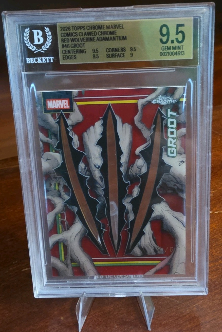 2026 Topps Chrome Marvel Groot #46 Red Clawed Wolverine Adamantium BGS 9.5 2026 Topps Chrome Marvel Groot #46 Red Clawed Wolverine Adamantium BGS 9.5