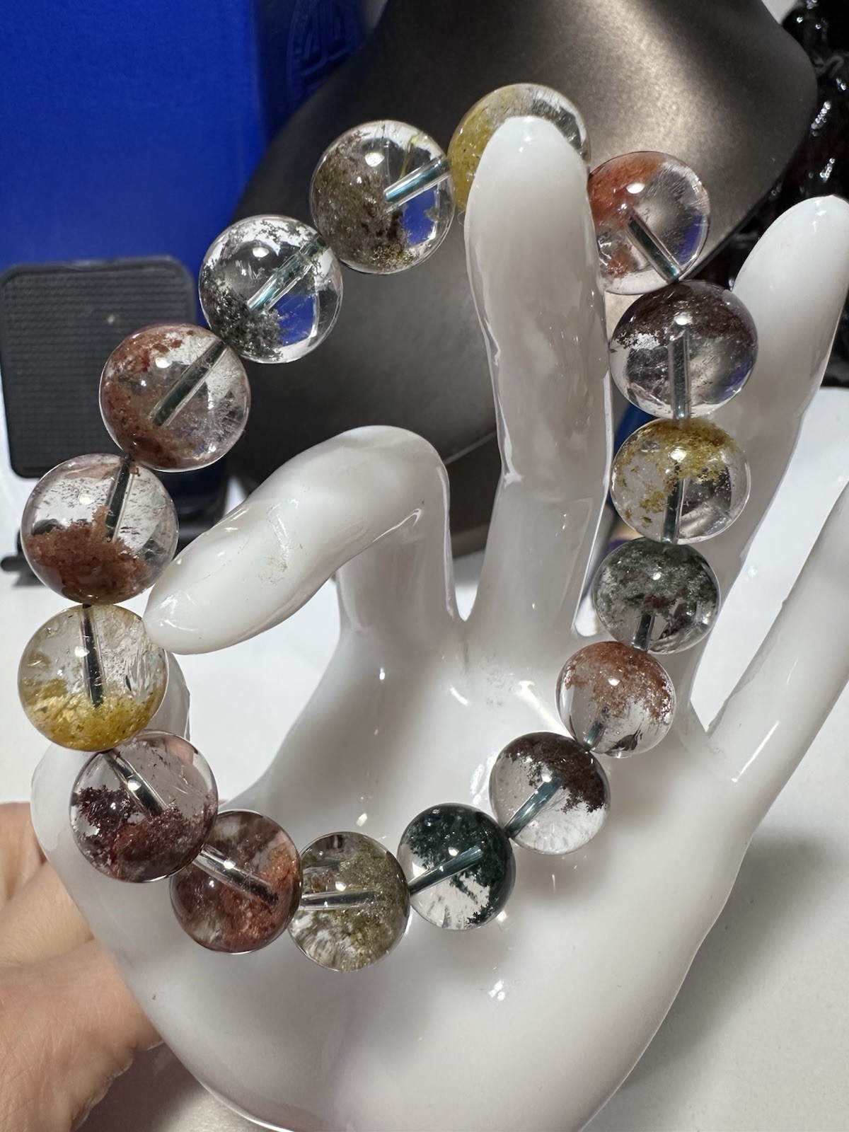 Natural High quality colorful Phantom Quartz Ghost Crystal Round Beads Bracelet Natural High quality colorful Phantom Quartz Ghost Crystal Round Beads Bracelet