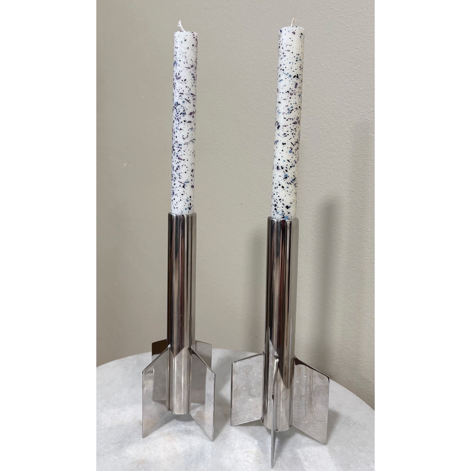 Vintage MCM Rocket Rocketship Candle Taper Holders Mid-Century Set of 2 Vintage MCM Rocket Rocketship Candle Taper Holders Mid-Century Set of 2