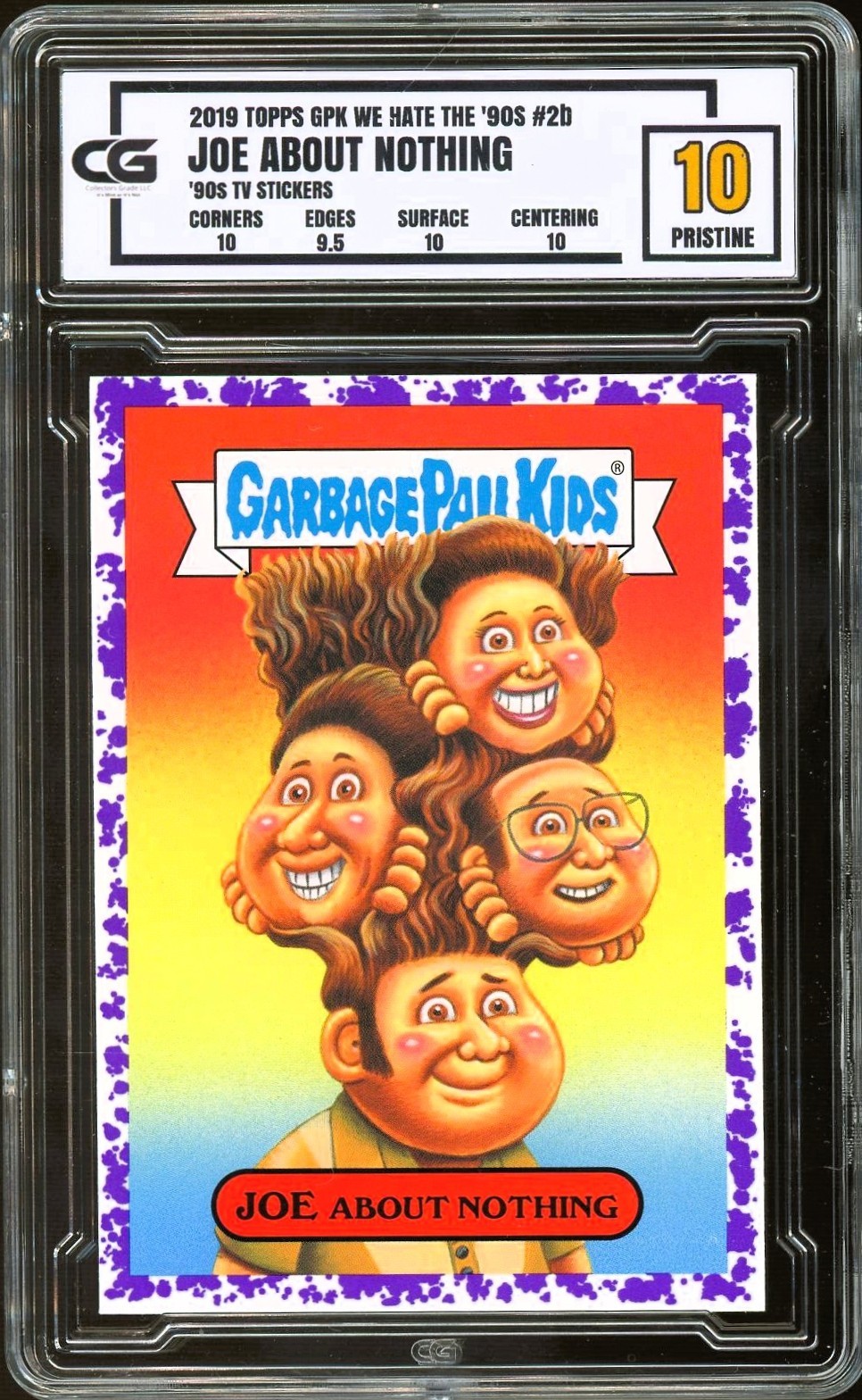 2019 Garbage Pail Kids 2b PURPLE Jerry Seinfeld Kramer Hair ~ CG 10 PRISTINE 2019 Garbage Pail Kids 2b PURPLE Jerry Seinfeld Kramer Hair ~ CG 10 PRISTINE