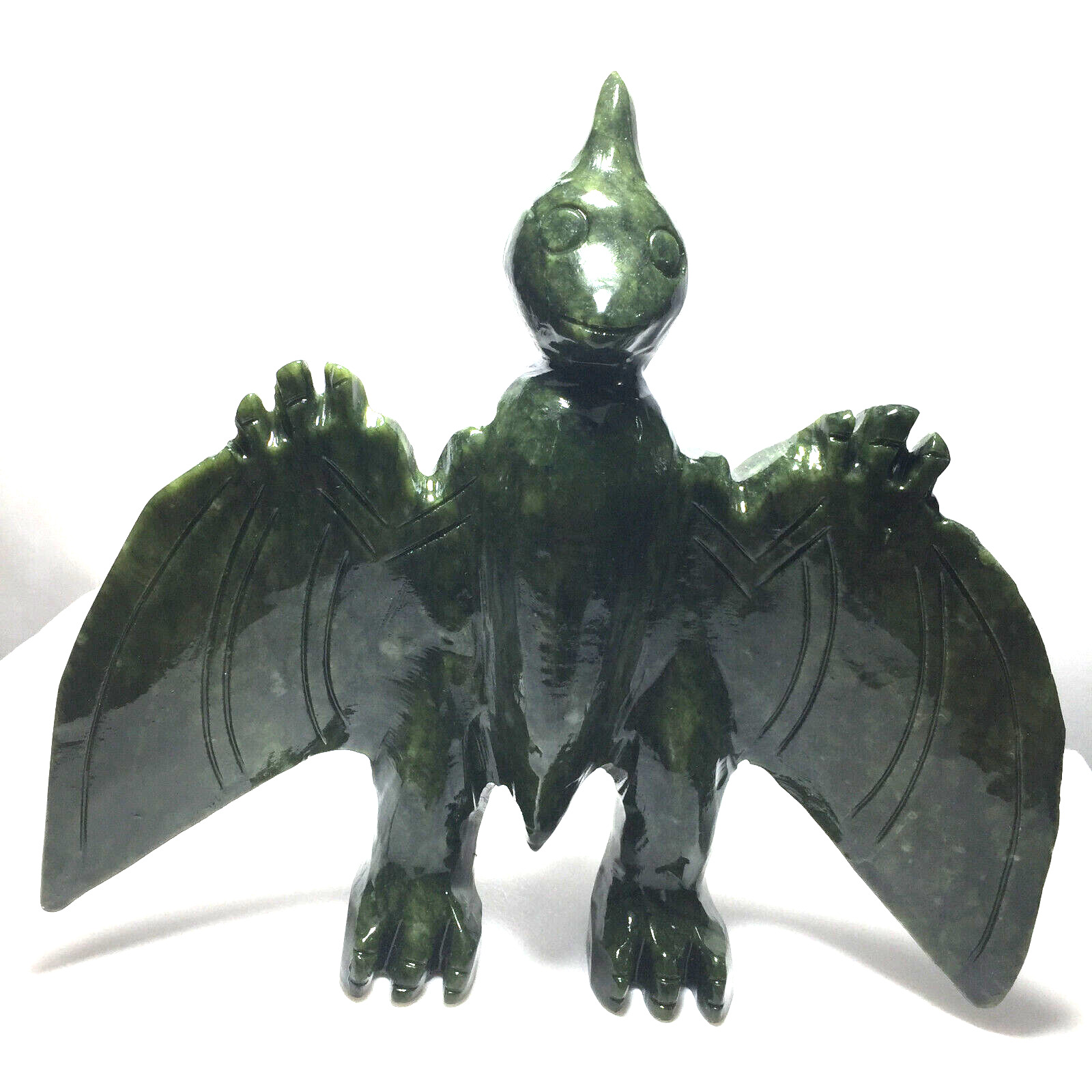 900g Natural Jasper Carved bat Specimen Quartz Crystal Decorate collection gifts