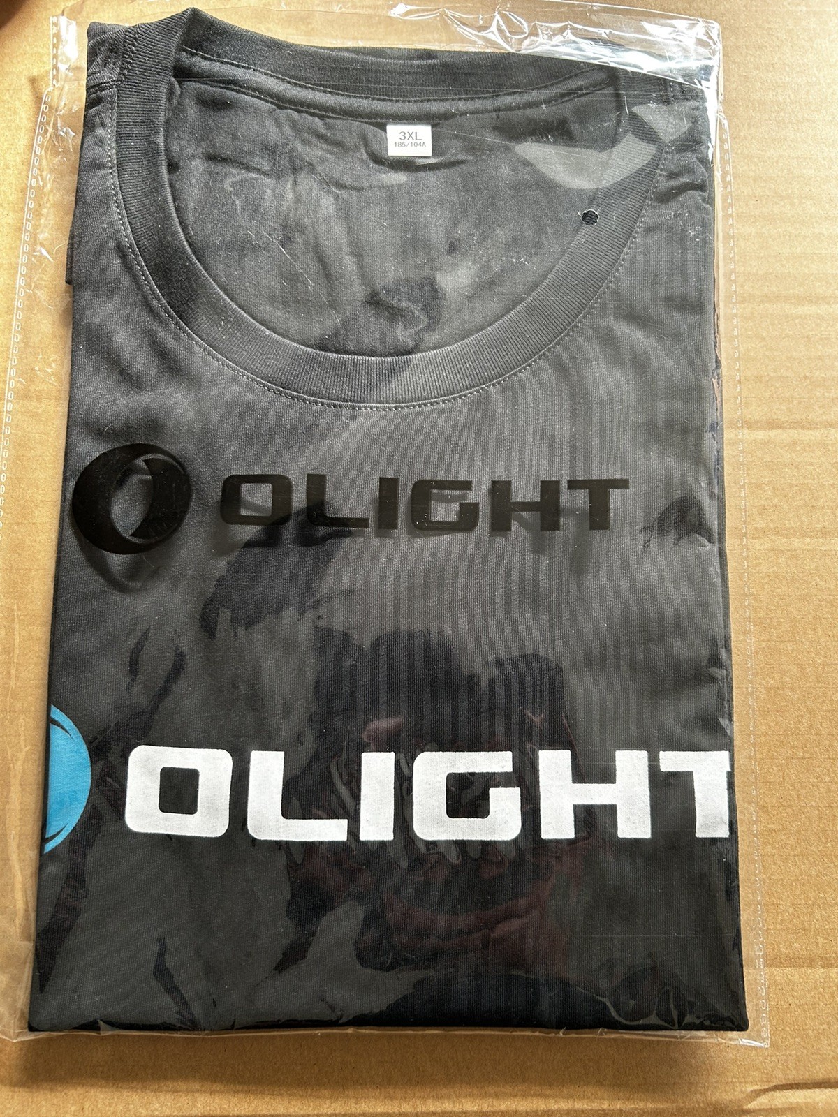 3XL Genuine Olight Logo Black T-Shirt Top Flashlight Swag Collectable Very Rare
