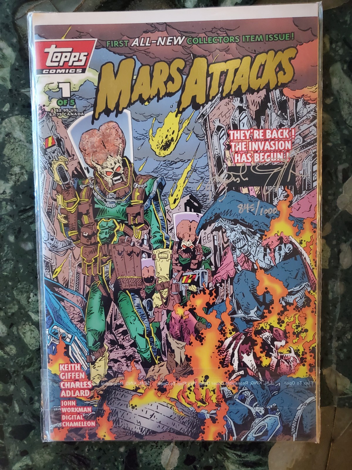 Mars Attacks Comic Gold Foil Signed And Numbered