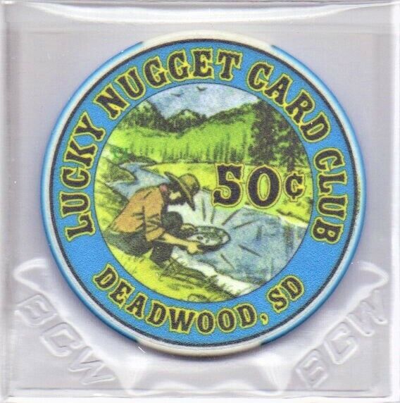 Lucky Nugget Card Club 50 Cent Gaming Chip Deadwood South Dakota As Pictured