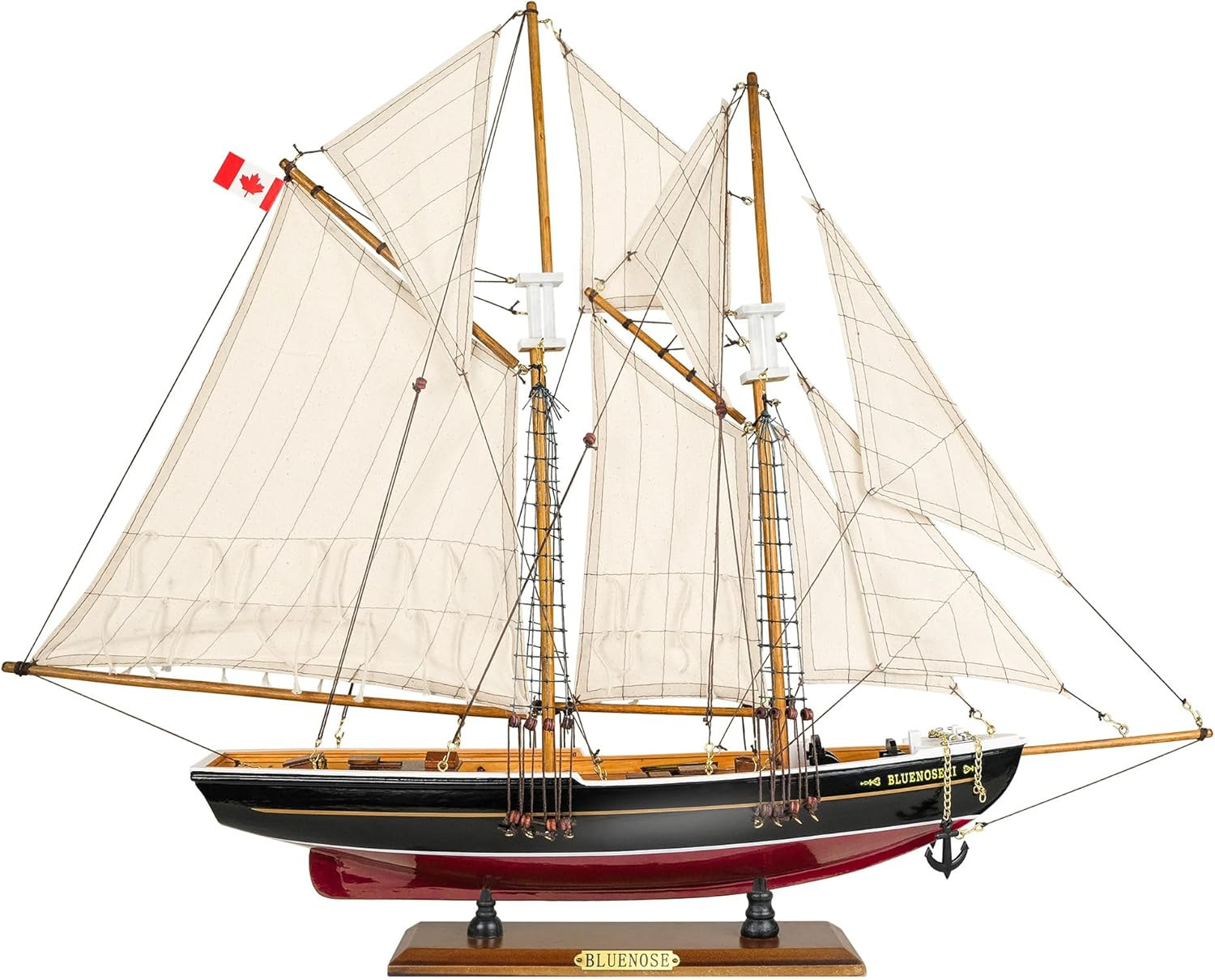 SAILINGSTORY Wooden Sailboat Model Ship Bluenose 1/80 Scale Replica Medium SAILINGSTORY Wooden Sailboat Model Ship Bluenose 1/80 Scale Replica Medium