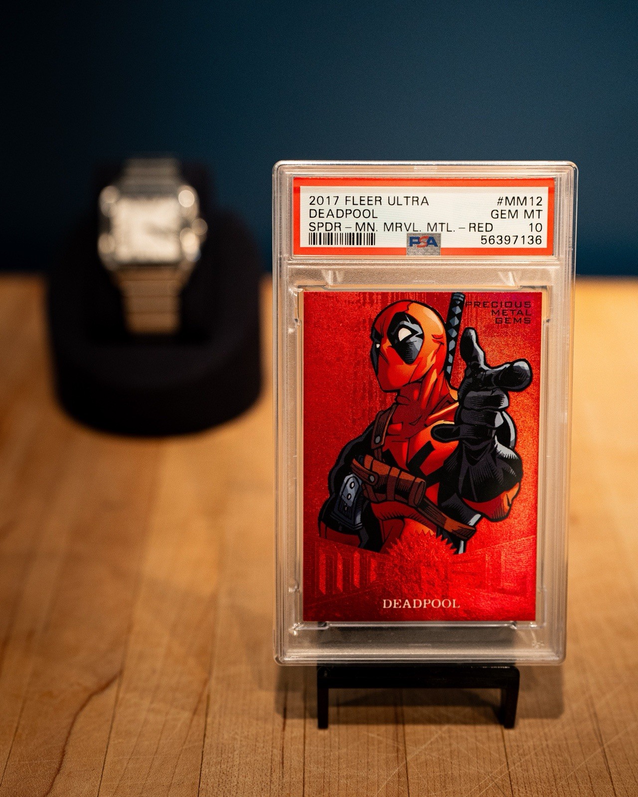 POP 1 PSA 10 2017 Fleer Ultra Marvel Spider-Man PMG Red 28/99 Deadpool #MM12