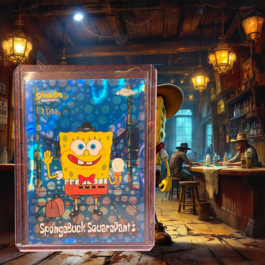 2025 Topps Chrome SpongeBob Squarepants SpongeBuck BubbleFractor 85/99