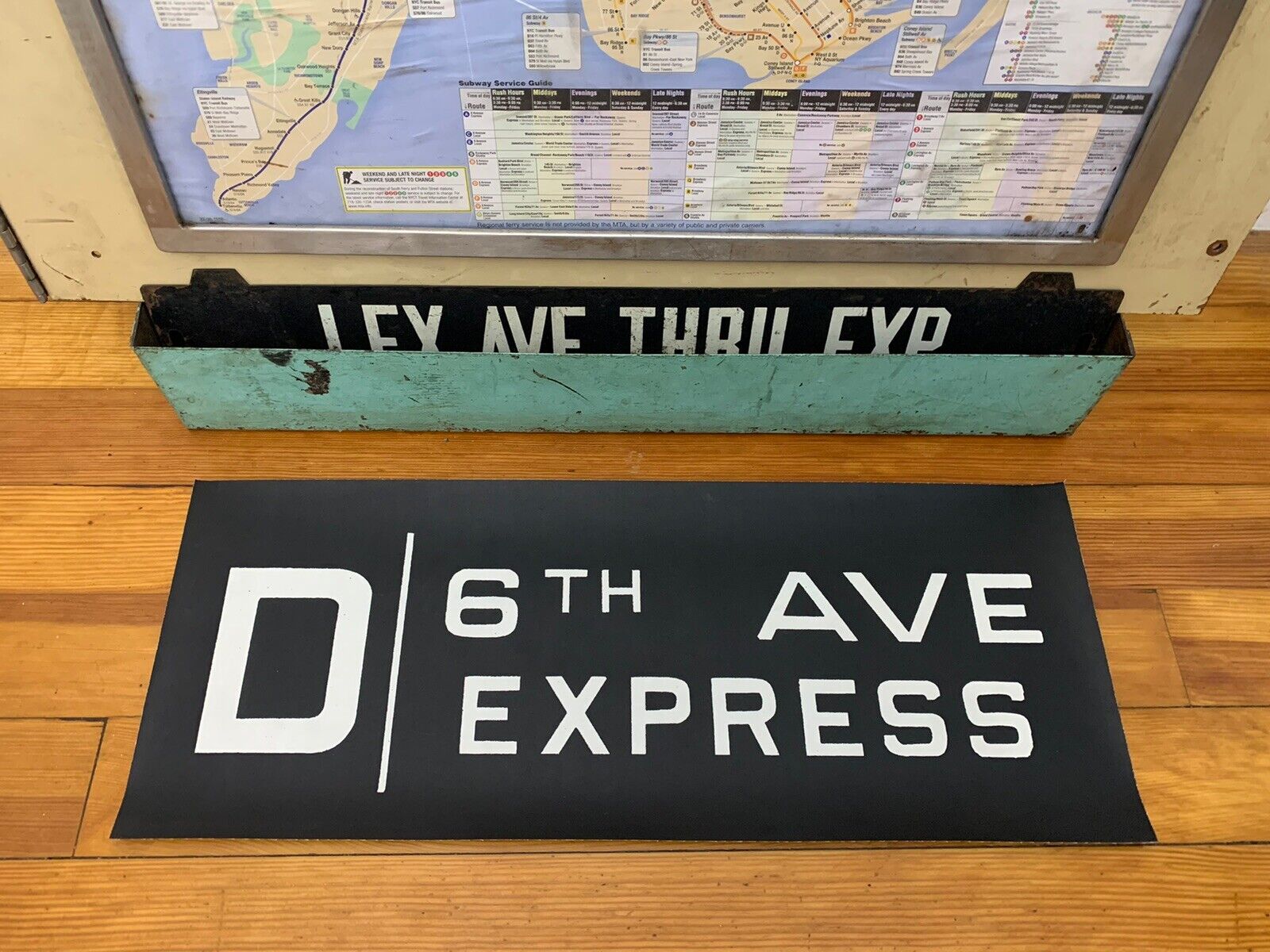 NYC SUBWAY ROLL SIGN D 6th AVENUE EXPRESS CANAL STREET TRIBECA GARMENT DISTRICT
