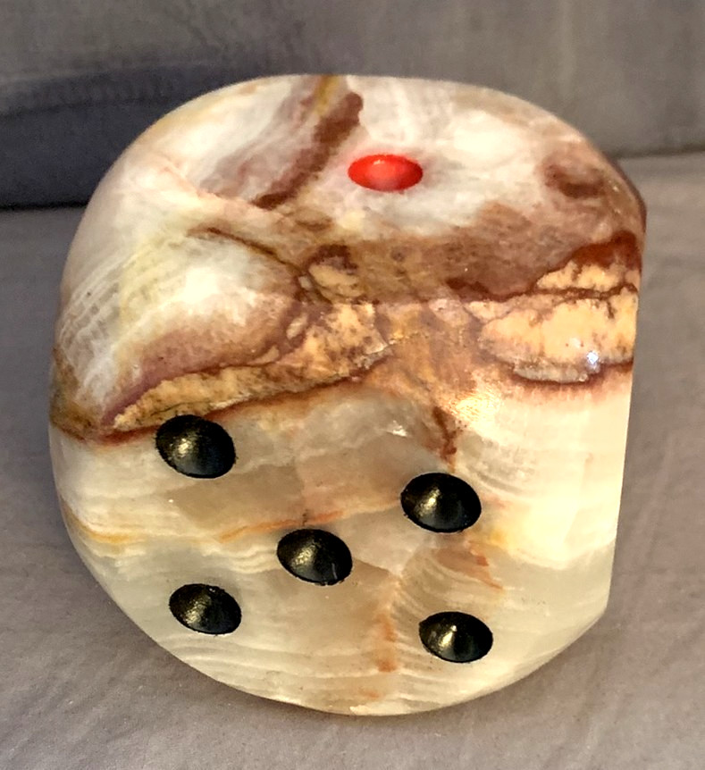 Neat Vintage 3" Marble Die Paperweight Neat Vintage 3" Marble Die Paperweight