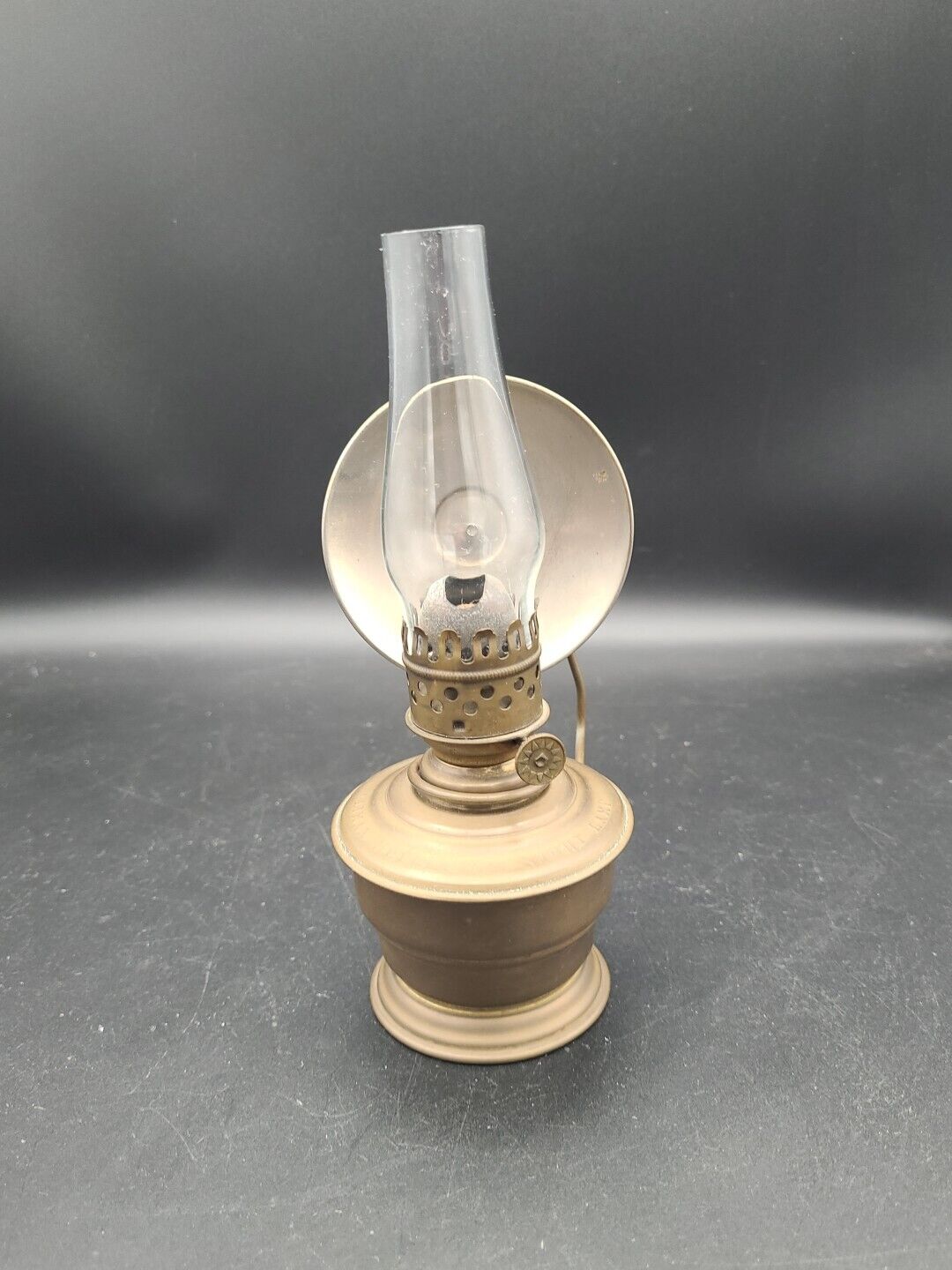 Antique Miniature Climax Reflector Night Lamp Brass Hand Held Oil Kerosene