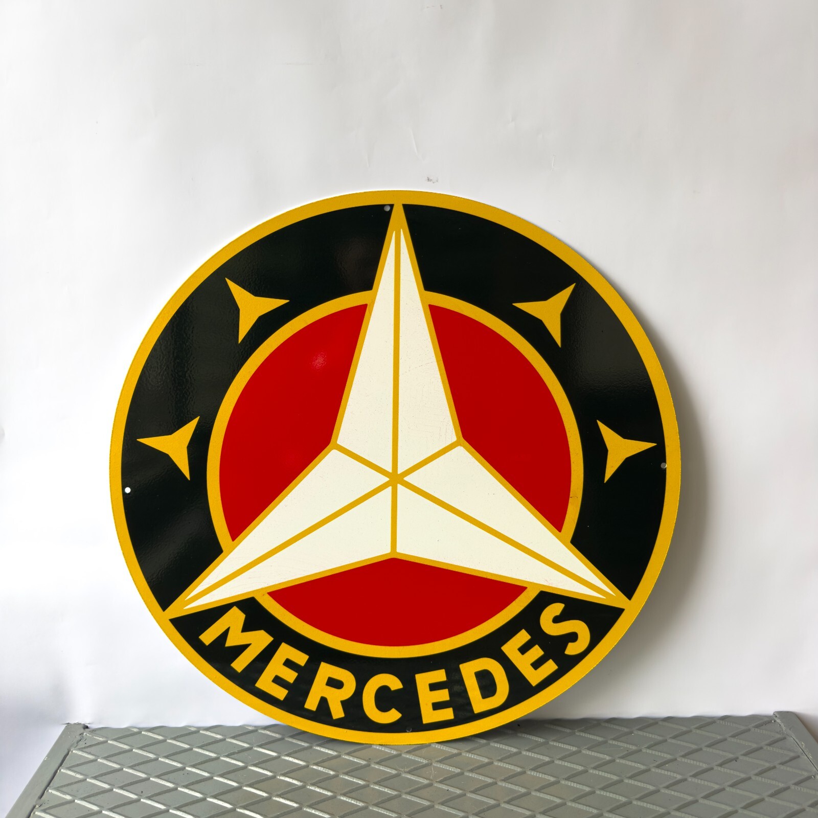 Vintage MERCEDES 1909 Star Logo Heavy Metal Sign XL   – 19.7" (50cm)