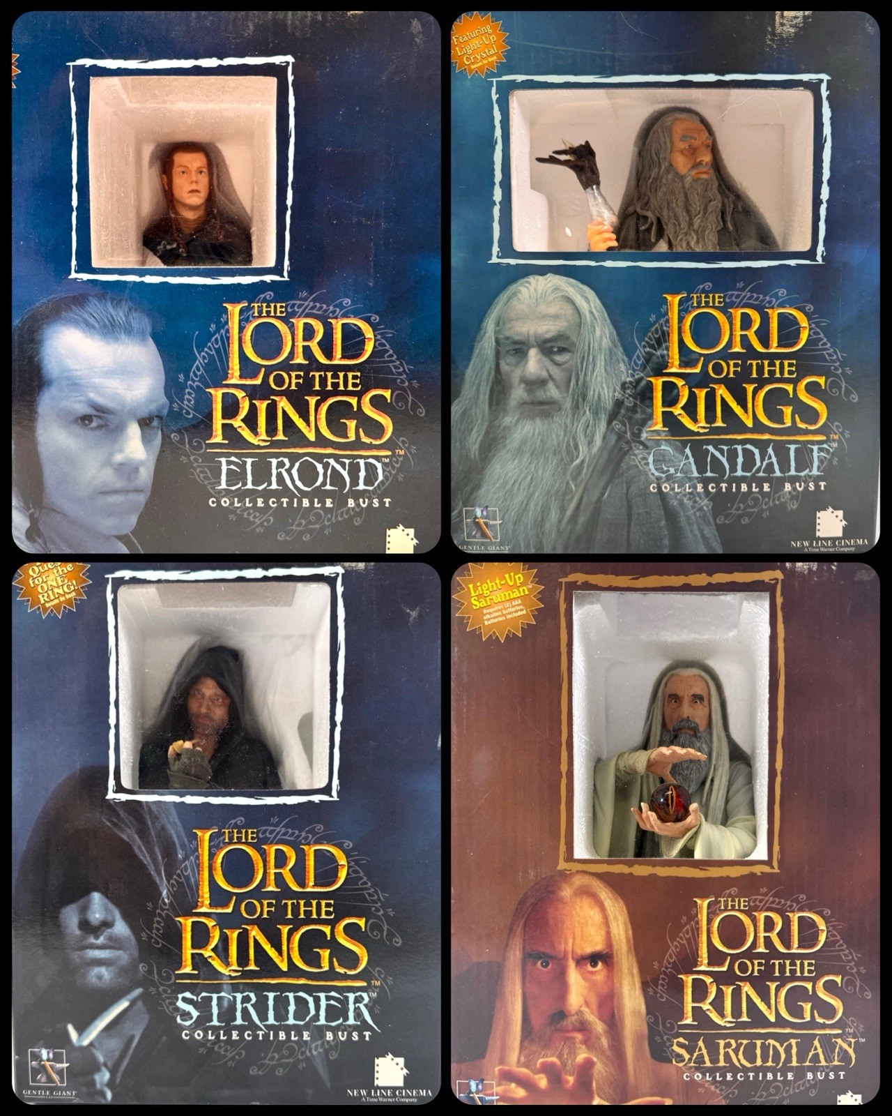 4 Lord of the Rings Gentle Giant Statues Gandalf, Saruman, Strider, Elrond DF99 4 Lord of the Rings Gentle Giant Statues Gandalf, Saruman, Strider, Elrond DF99