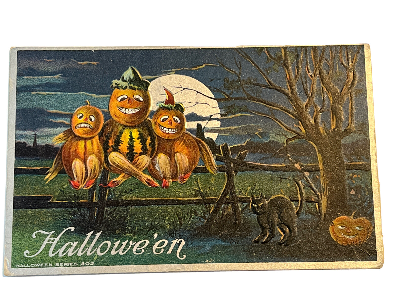 Halloween Series AMP Co 303 JOL fence black cat Alcan Moss Tuck style Halloween Series AMP Co 303 JOL fence black cat Alcan Moss Tuck style