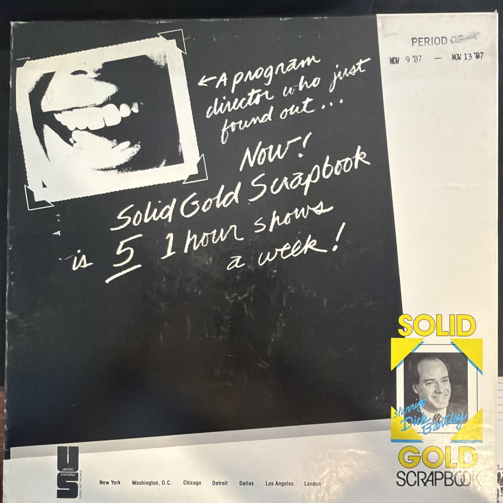 Lot/5 UNISTAR Solid Gold Scrapbook Radio Programming Collectible Nov 9-13th 1987 Lot/5 UNISTAR Solid Gold Scrapbook Radio Programming Collectible Nov 9-13th 1987