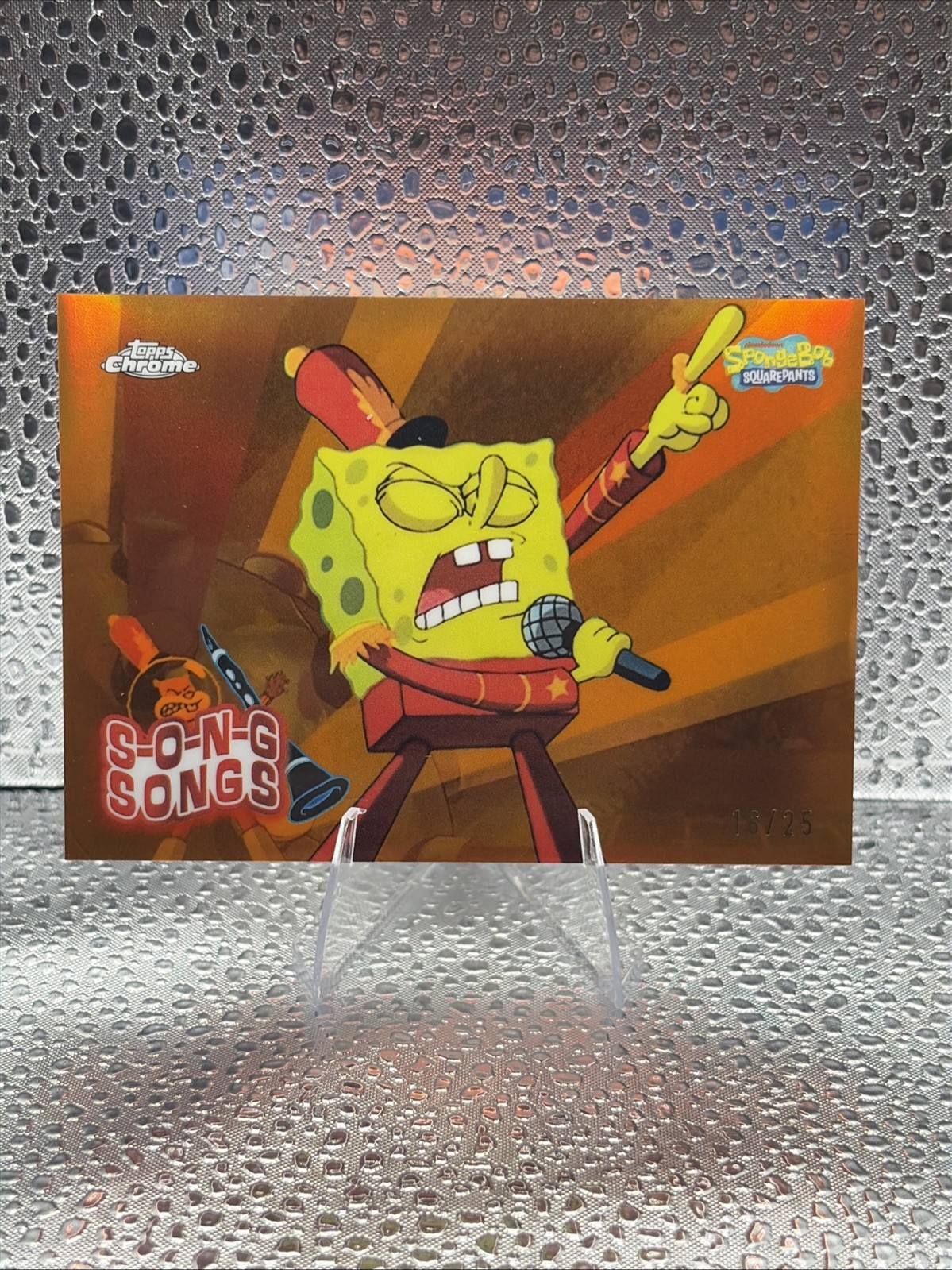 2025 Topps Chrome SpongeBob Sweet Victory S-O-N-G Songs Orange /25 #S-5