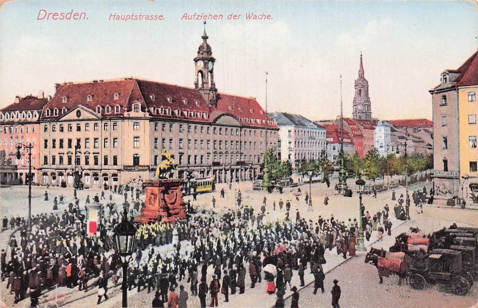 GERMANY DRESDEN MAIN ROAD RAISING THE GUARD
