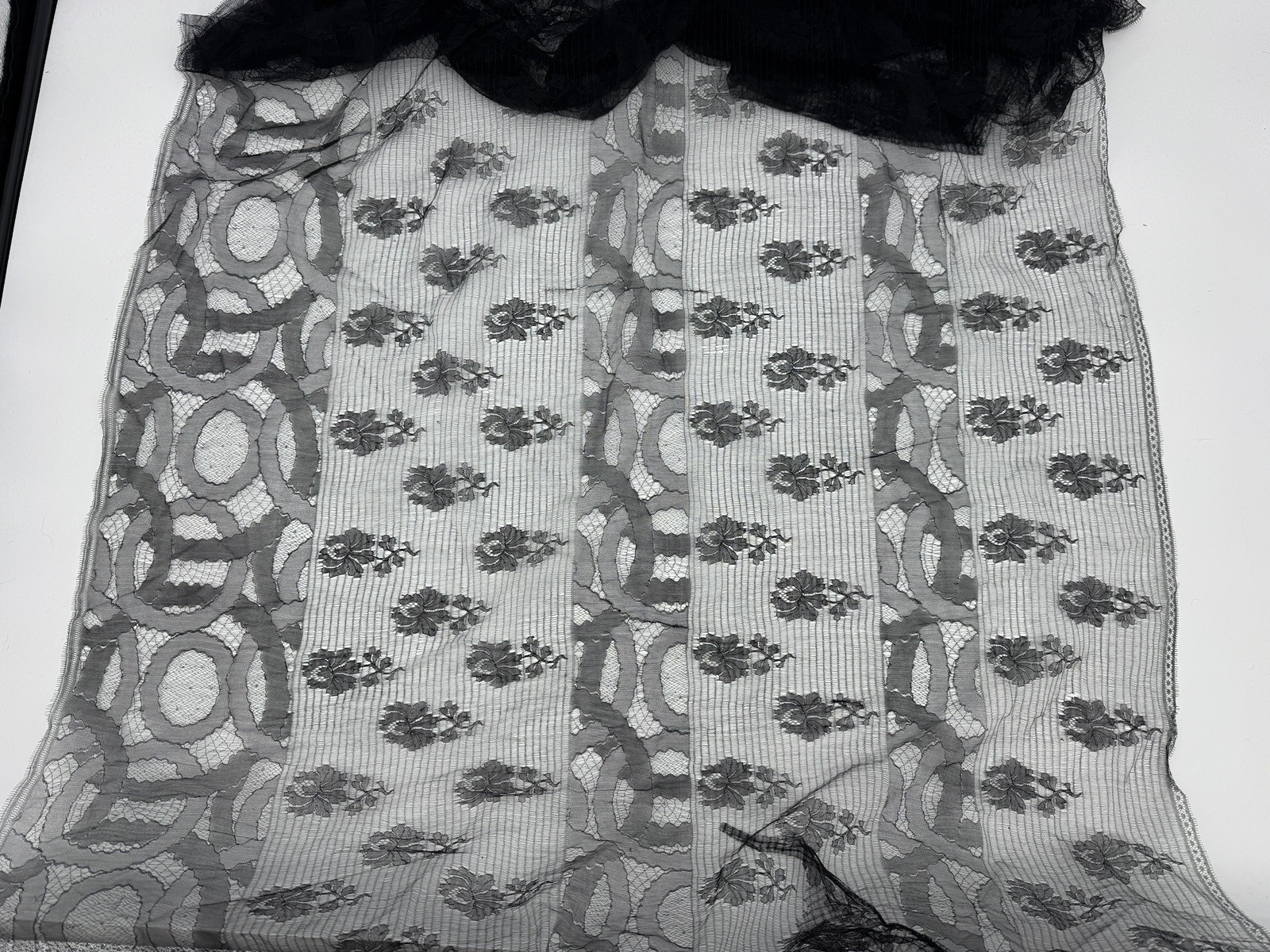 Rare Antique 1920s French Chantilly Lace Yardage Art Deco Geometric/Floral 4 Yds Rare Antique 1920s French Chantilly Lace Yardage Art Deco Geometric/Floral 4 Yds