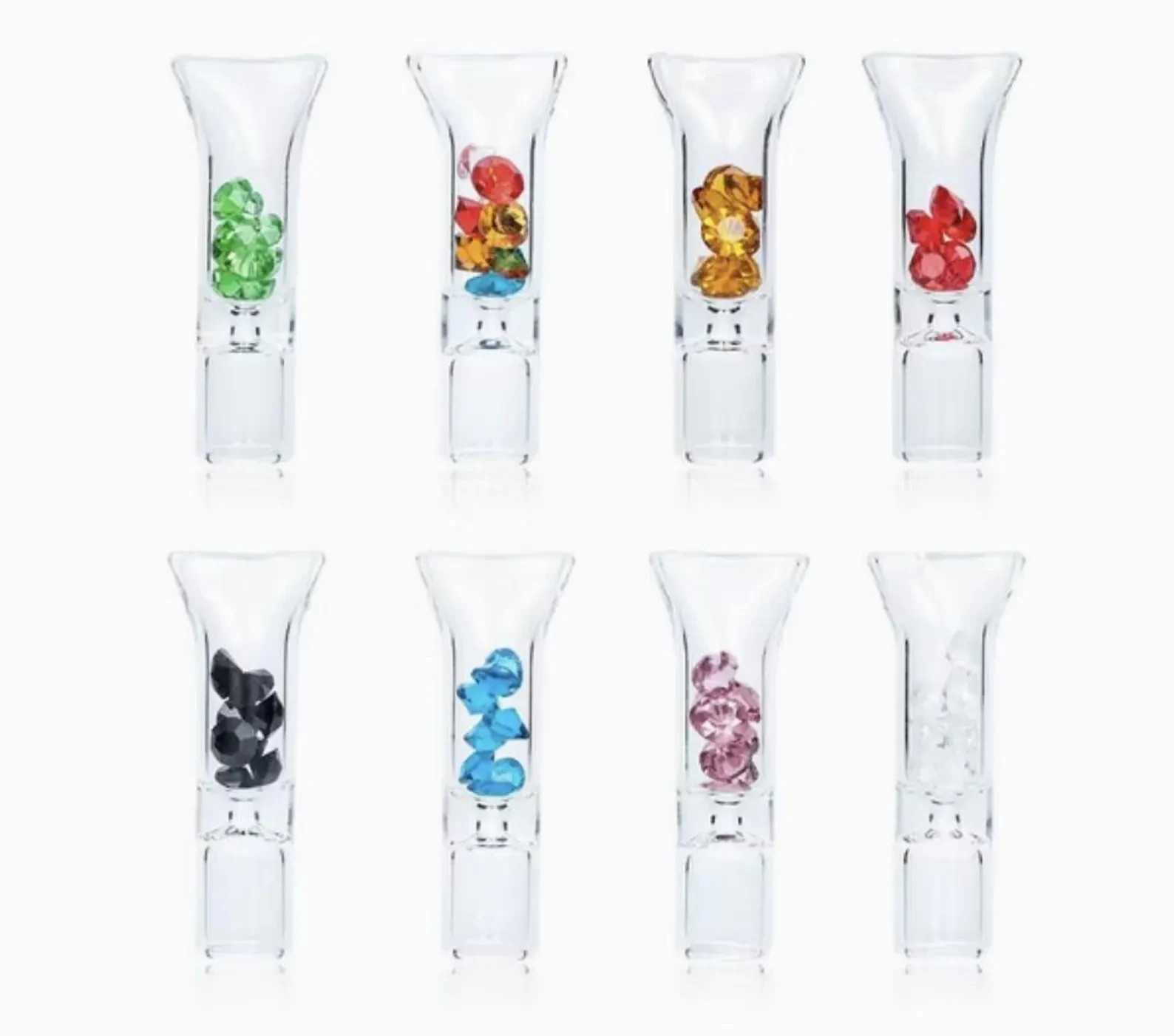 Glass Filter Tips with Gemstone Design (4 Pcs) Glass Filter Tips with Gemstone Design (4 Pcs)