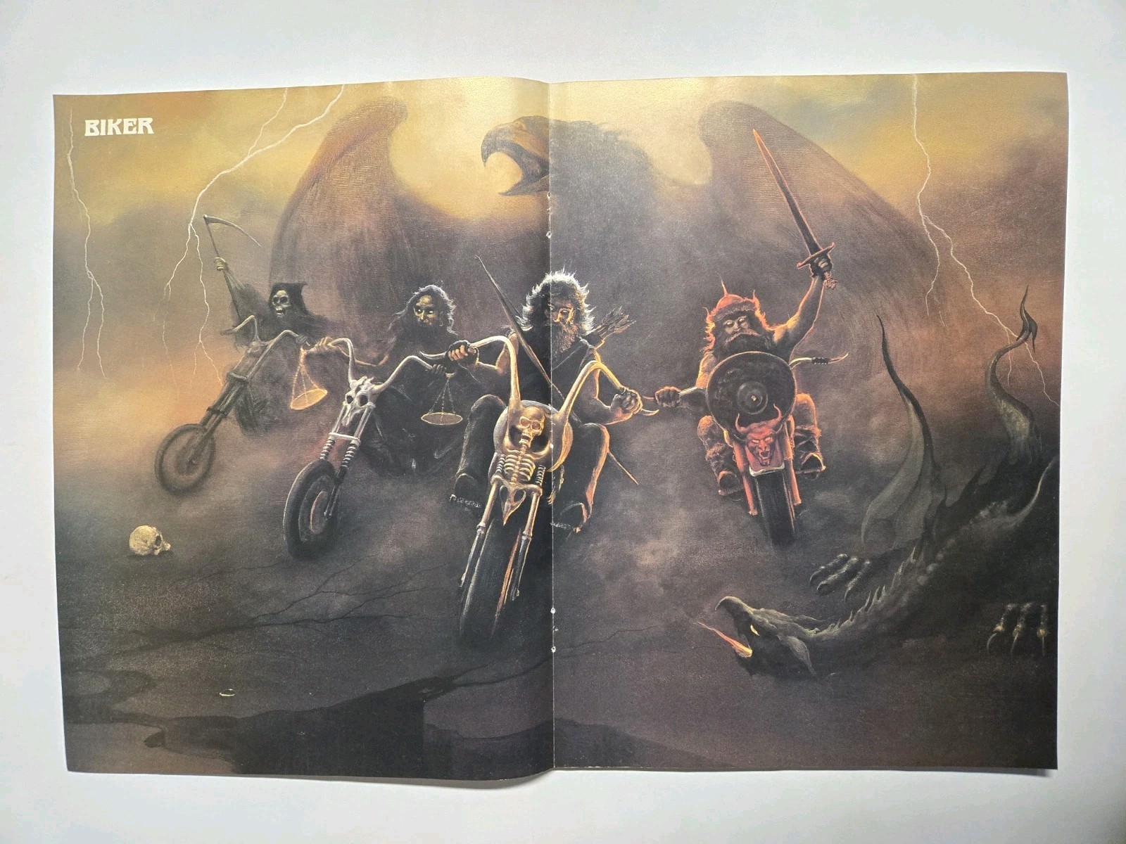 Four Horseman of The Apocalypse 1990 Biker Magazine Centerfold Print Biker Art
