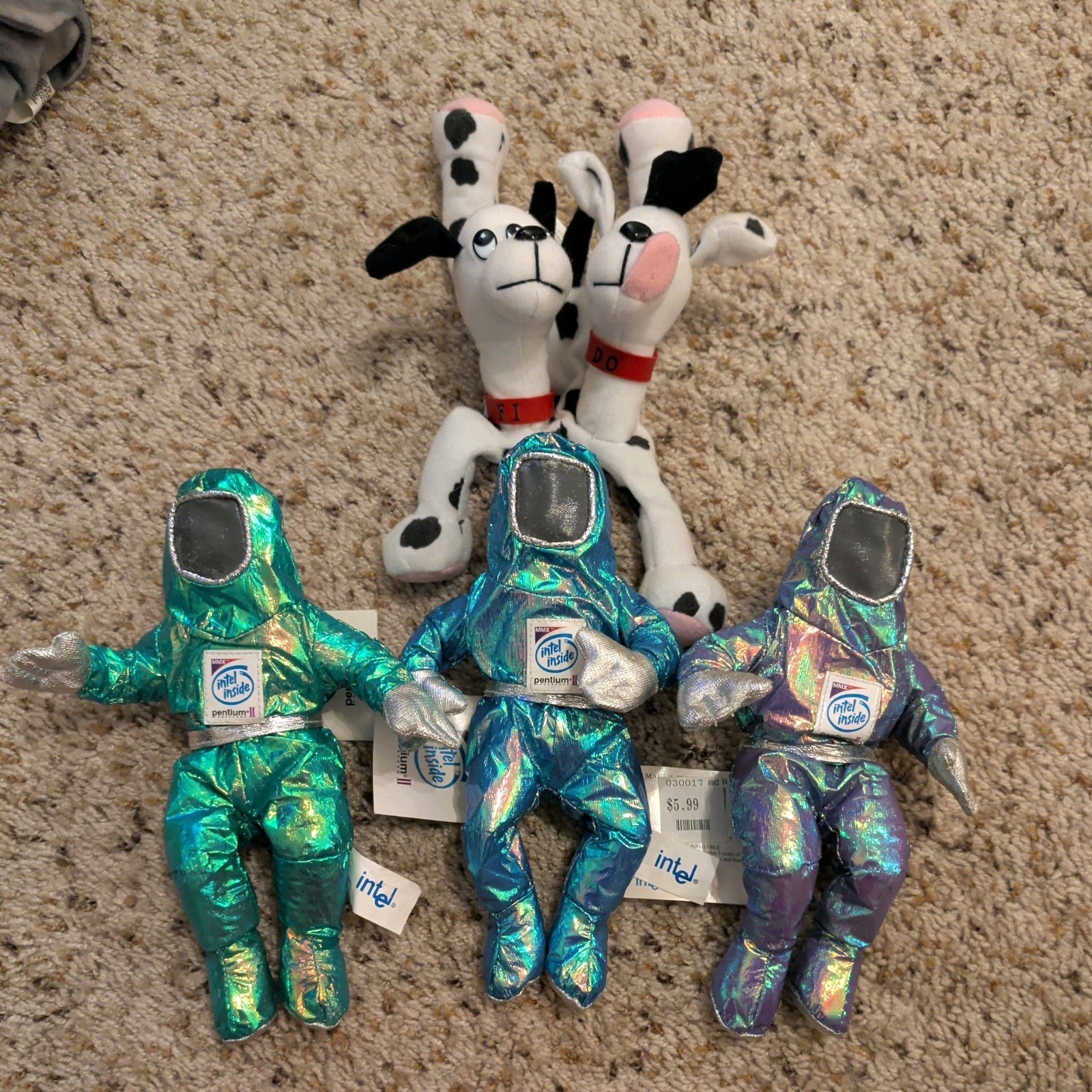 Vintage 1997 Intel Inside Pentium II Bunny People Plush Lot of 3 & Fi-Do Meanie Vintage 1997 Intel Inside Pentium II Bunny People Plush Lot of 3 & Fi-Do Meanie