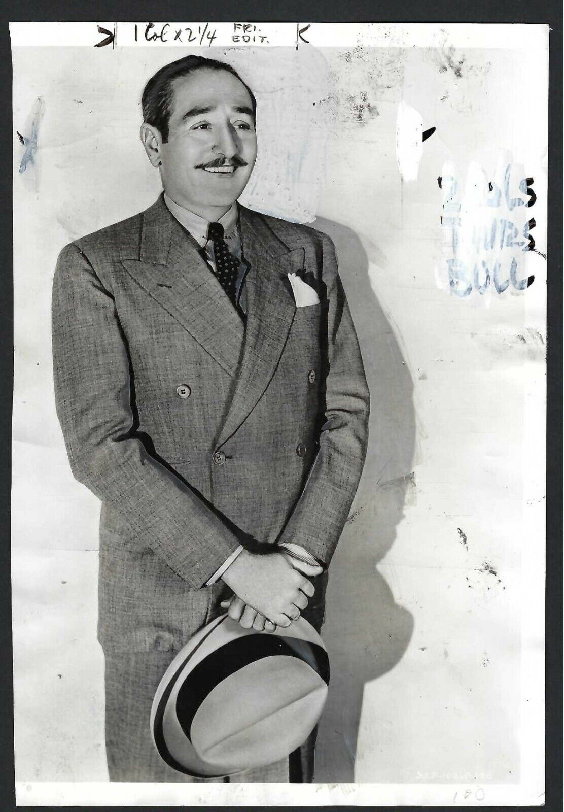 HOLLYWOOD ADOLPHE MENJOU ACTOR VINTAGE 1939 ORIGINAL PHOTO