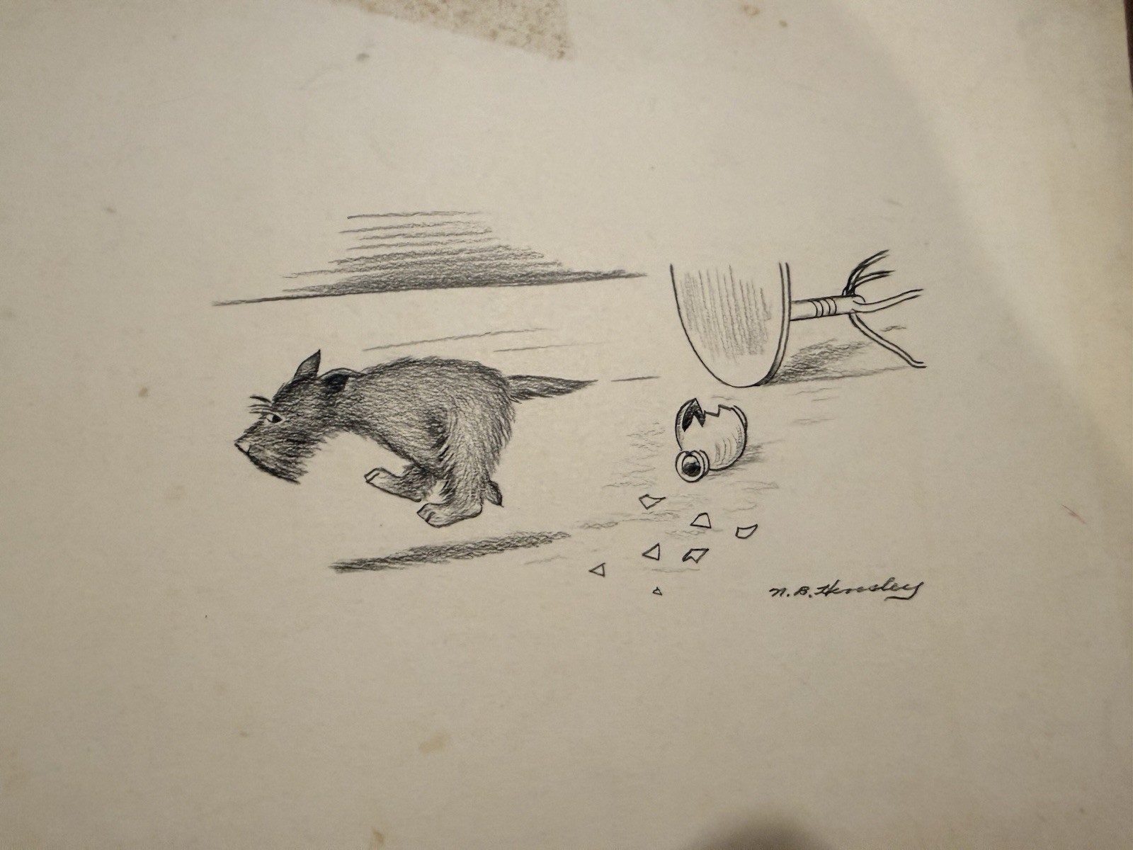Vintage Scottish Terrier Charcoal Drawing Signed NB Hensley Scottie Dog Art Vintage Scottish Terrier Charcoal Drawing Signed NB Hensley Scottie Dog Art