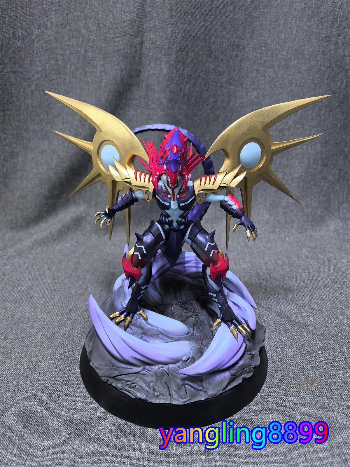 YU-GI-OH Galaxy-Eyes Cipher Dragon Figure Resin Model Statue Toy Collect 25cm