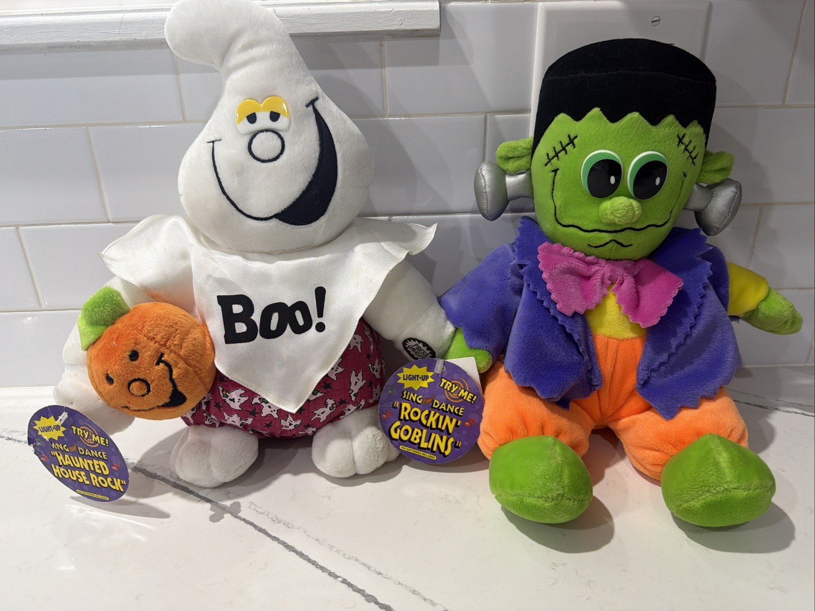 Vintage DanDee Halloween Animated Plush Ghost Frankenstein Singing Dancing NWT Vintage DanDee Halloween Animated Plush Ghost Frankenstein Singing Dancing NWT