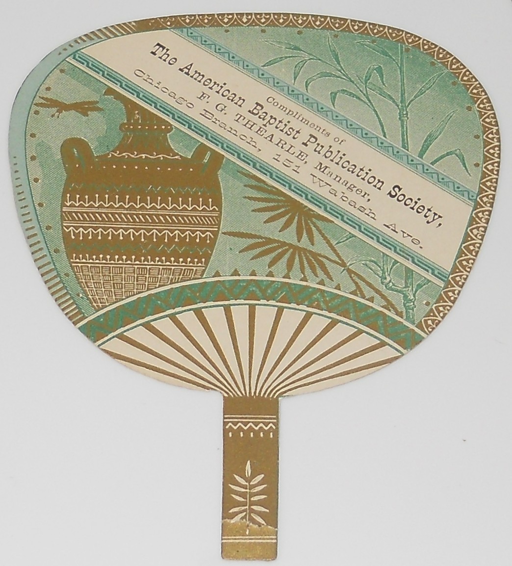 Vtg Victorian Trade Card Advertising Fan~F. G. Thearle Albums Chicago Ad Vtg Victorian Trade Card Advertising Fan~F. G. Thearle Albums Chicago Ad