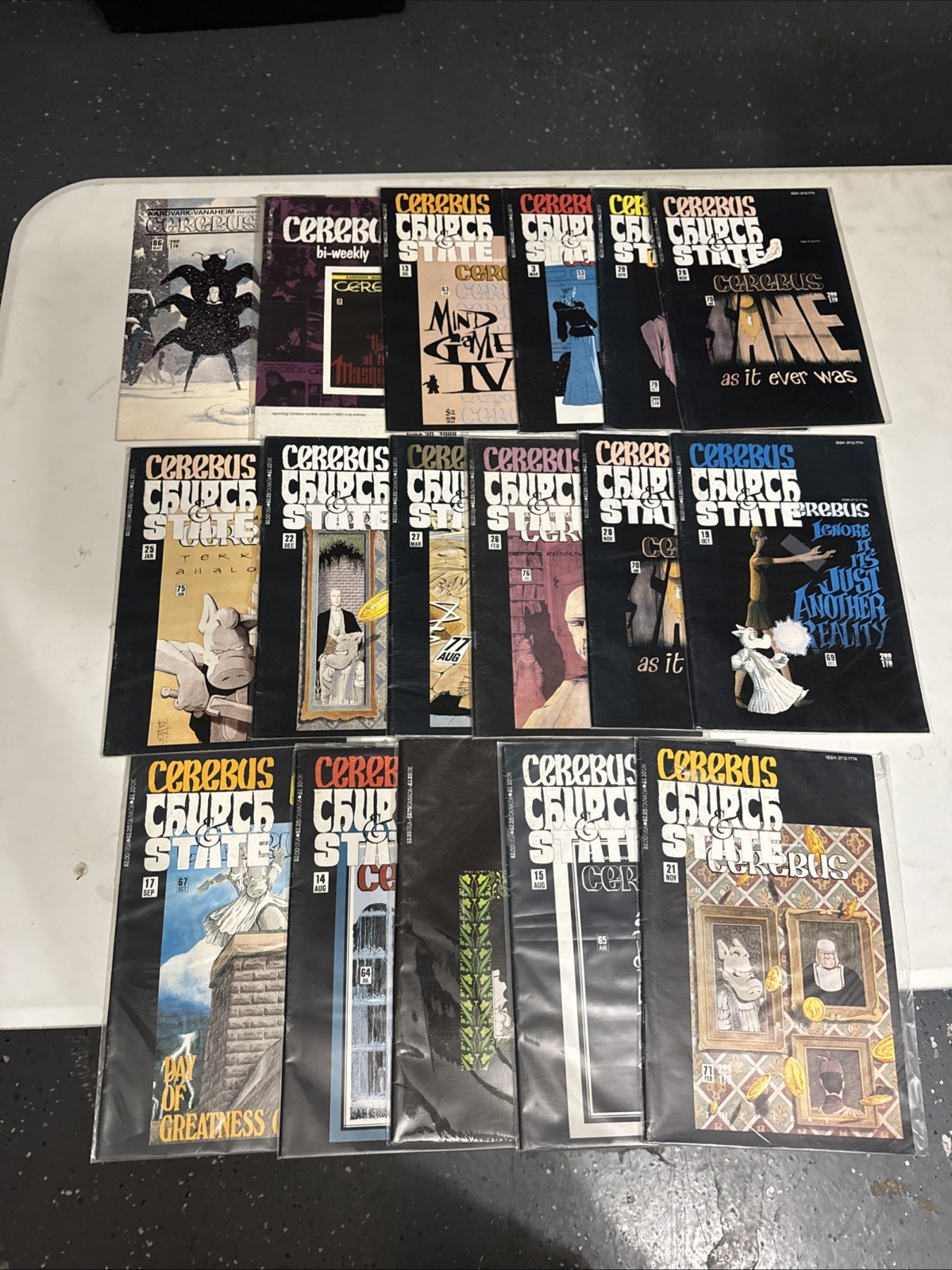 Cerebus Comic Lot 16 Books Dave Sim Aardvark-Vanaheim Church & State + Bi-Weekly Cerebus Comic Lot 16 Books Dave Sim Aardvark-Vanaheim Church & State + Bi-Weekly