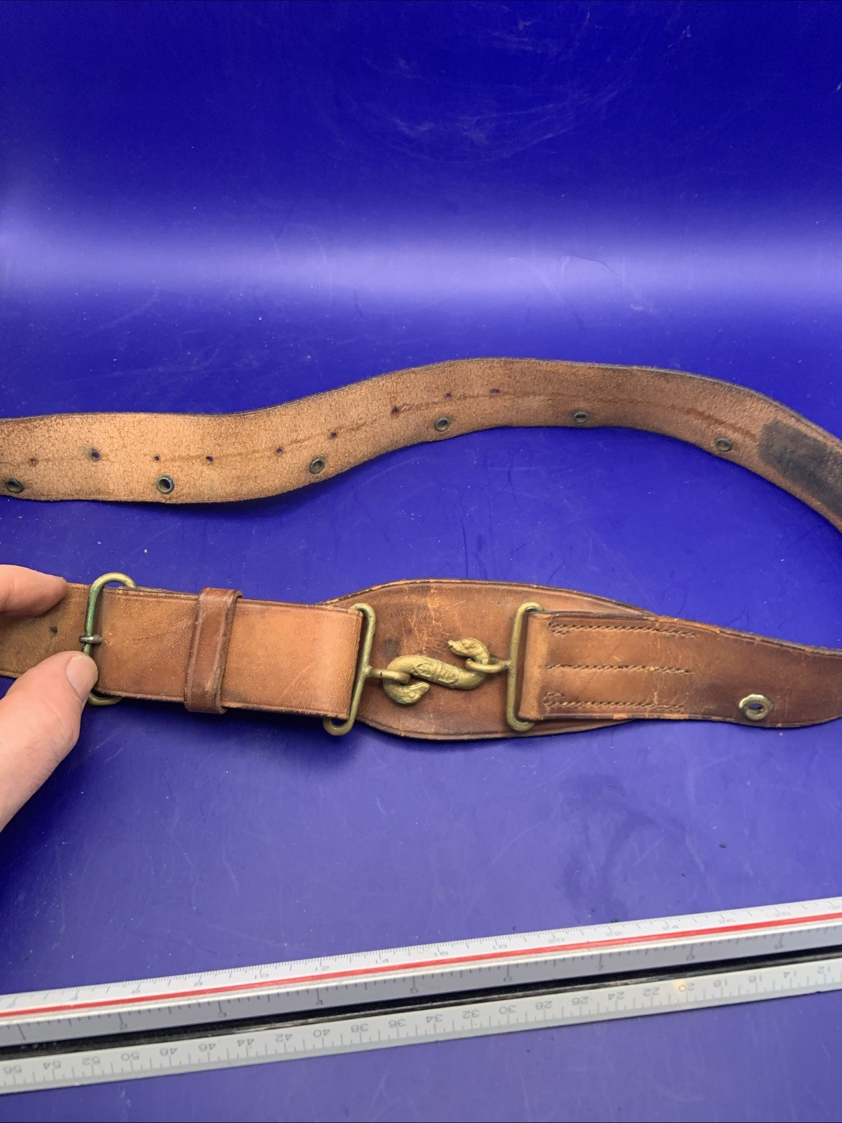 WW1 Officers Snake Belt Leather J Darsh & Sons London Canada 1915 WW1 Officers Snake Belt Leather J Darsh & Sons London Canada 1915