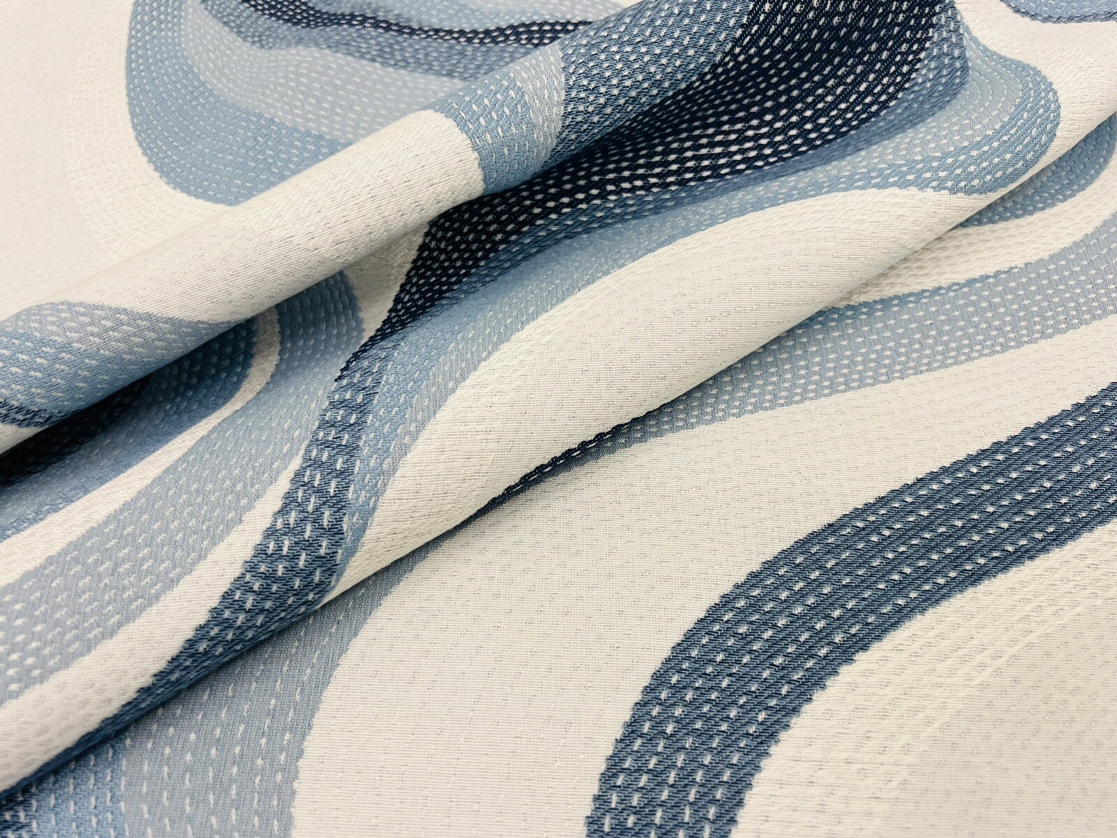 Thibaut Performance Sashiko Wave Pattern Fabric- Passage / Waterfall 3 yd W74203