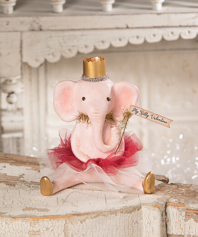 Bethany Lowe Designs: Valentine's Day; My Silly Valentine Elephant, Item #MA9255