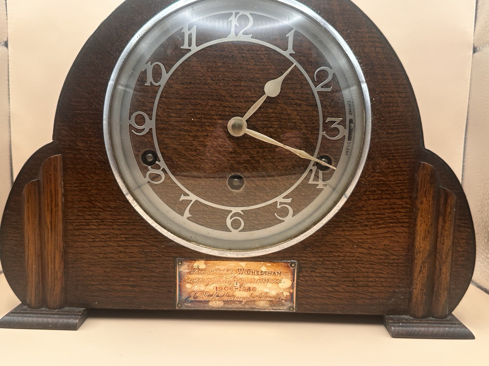 Vintage Garrard Art Deco Mantel Clock 8 Day Mechanical Made England 1946 Vintage Garrard Art Deco Mantel Clock 8 Day Mechanical Made England 1946