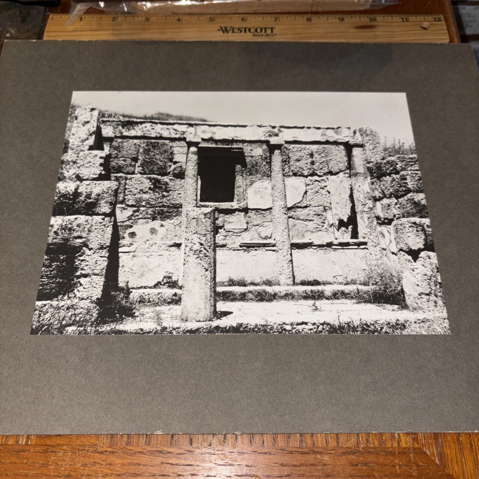Vintage Gymnasium Fountain Ruins Mounted Greek Architecture Photo Sicyon Sikyōn Vintage Gymnasium Fountain Ruins Mounted Greek Architecture Photo Sicyon Sikyōn