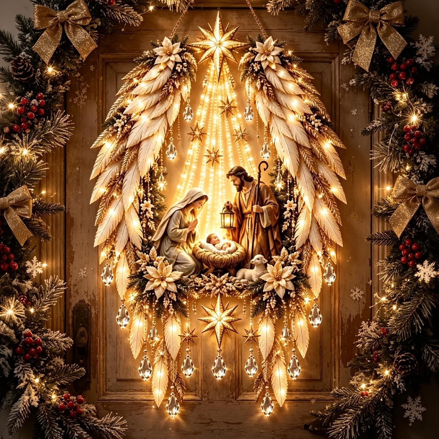 Lighted Nativity Wall Decor, Bethlehem Star of Faith,2026 New LED Christmas Wall