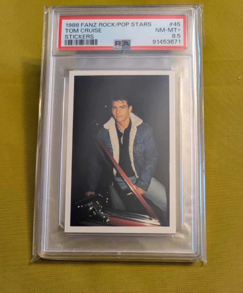 1988 Fanz Tom Cruise Diphold Pop Rock Stars Sticker PSA 8.5 - #45 1988 Fanz Tom Cruise Diphold Pop Rock Stars Sticker PSA 8.5 - #45