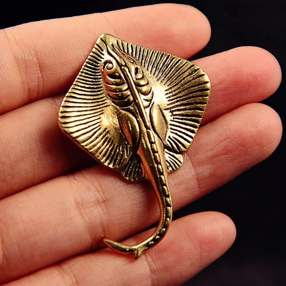 Vintage Brass Stingray Figurine Mini Sea Ray Statue Ocean Animal Decor Gift Vintage Brass Stingray Figurine Mini Sea Ray Statue Ocean Animal Decor Gift