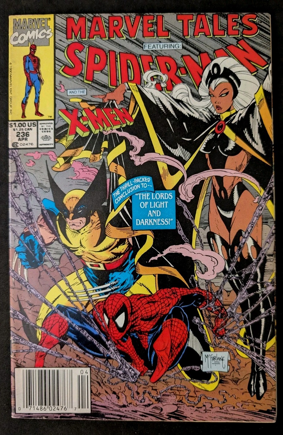 MARVEL TALES SPIDER-MAN & THE X-MEN #236 MCFARLANE COVER NM MARVEL TALES SPIDER-MAN & THE X-MEN #236 MCFARLANE COVER NM