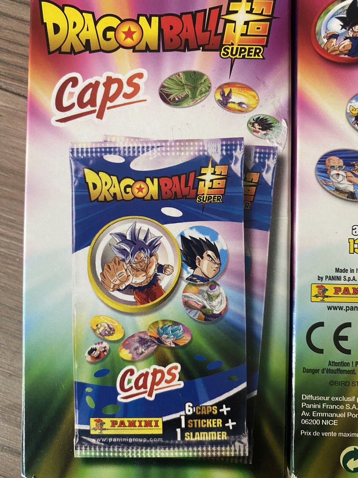 x3 Panini Dragon Ball Super Pogs & Sticker Packs (18 Caps 3 Stickers 3 Slammers
