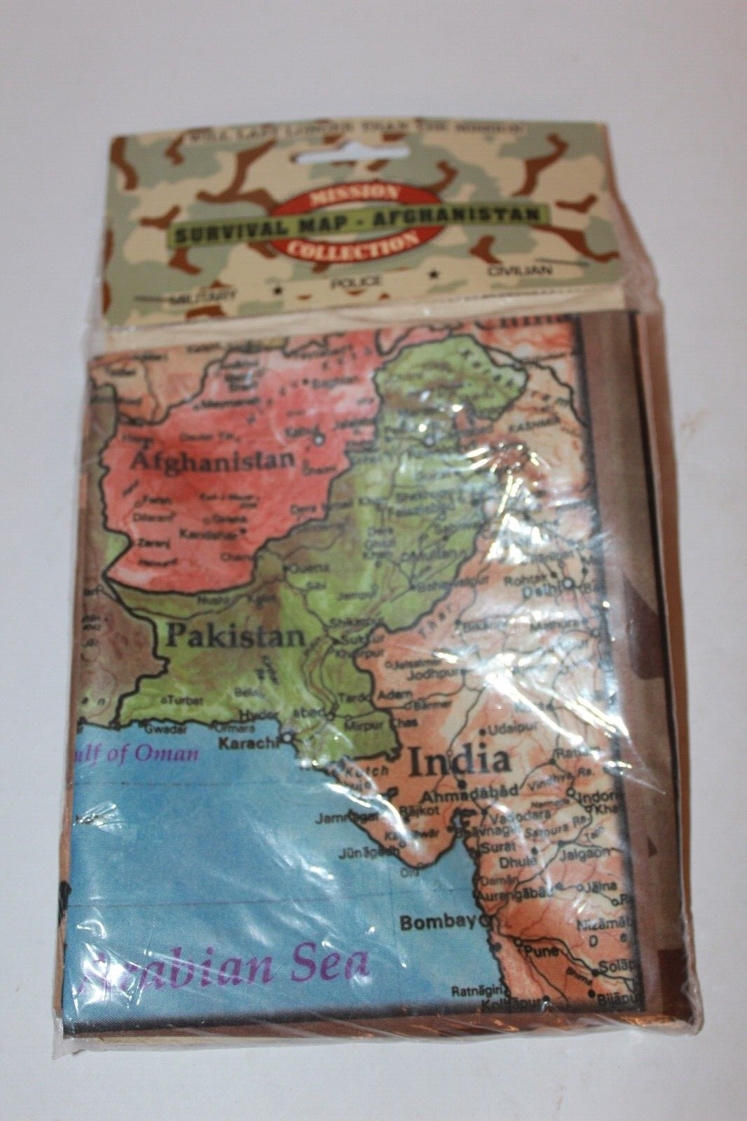NEW Operation Enduring Freedom Afghanistan Survival Map Flag 38" x 27"