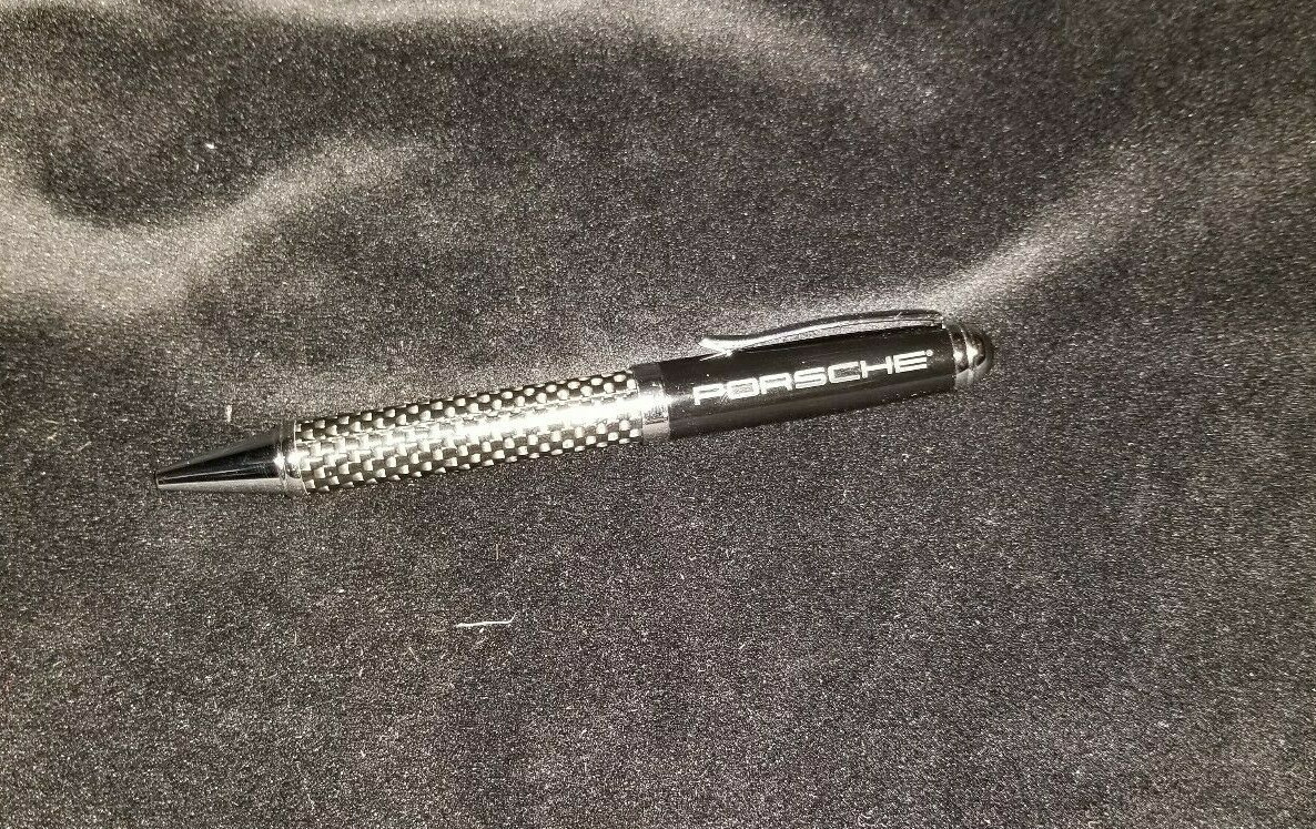 NEW Porsche Real Carbon Fiber Ball Pen Black Collectible NEW Porsche Real Carbon Fiber Ball Pen Black Collectible