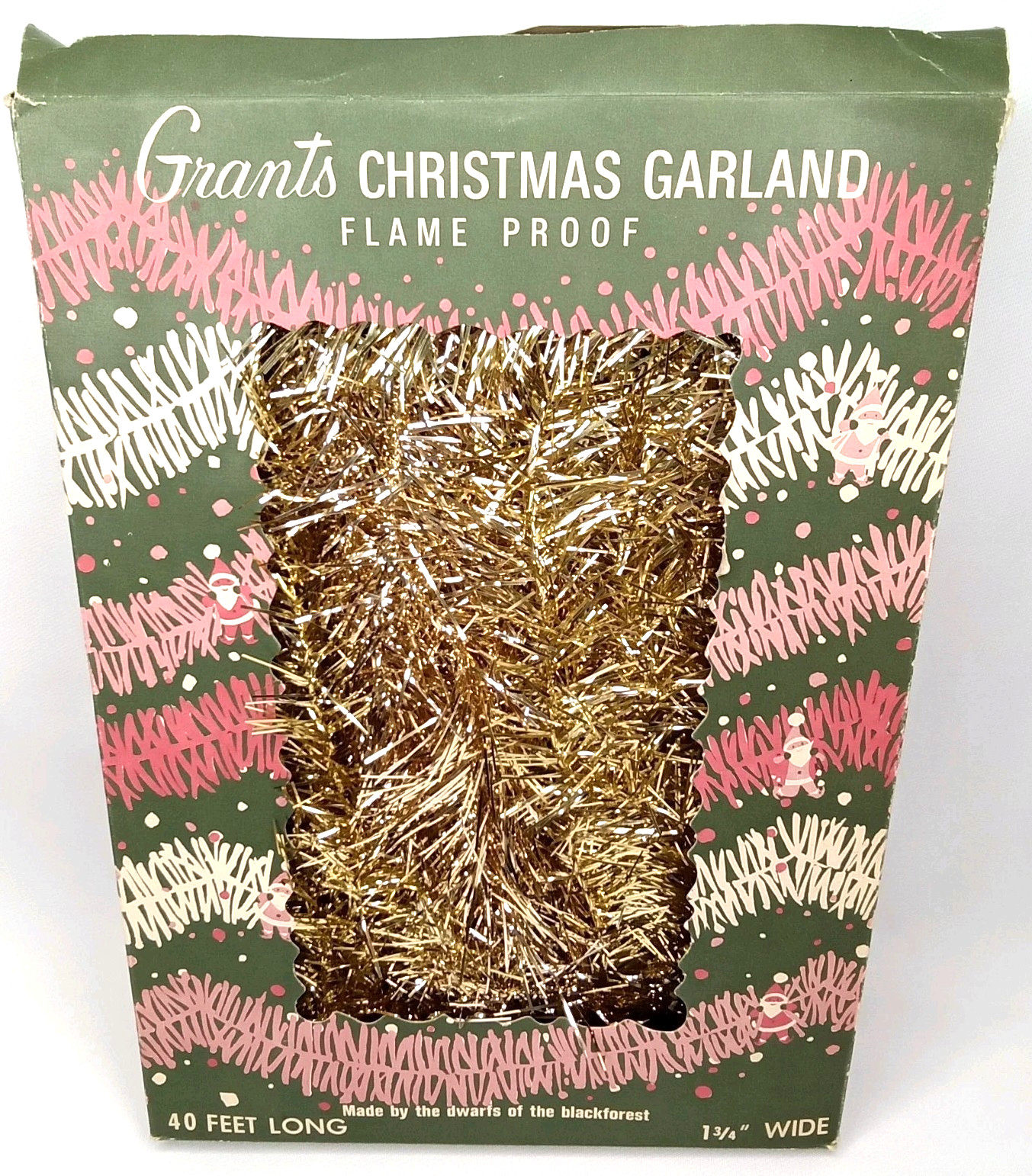 Vintage 1960s Grant's Christmas Garland With Original Box Made In Germany Vintage 1960s Grant's Christmas Garland With Original Box Made In Germany