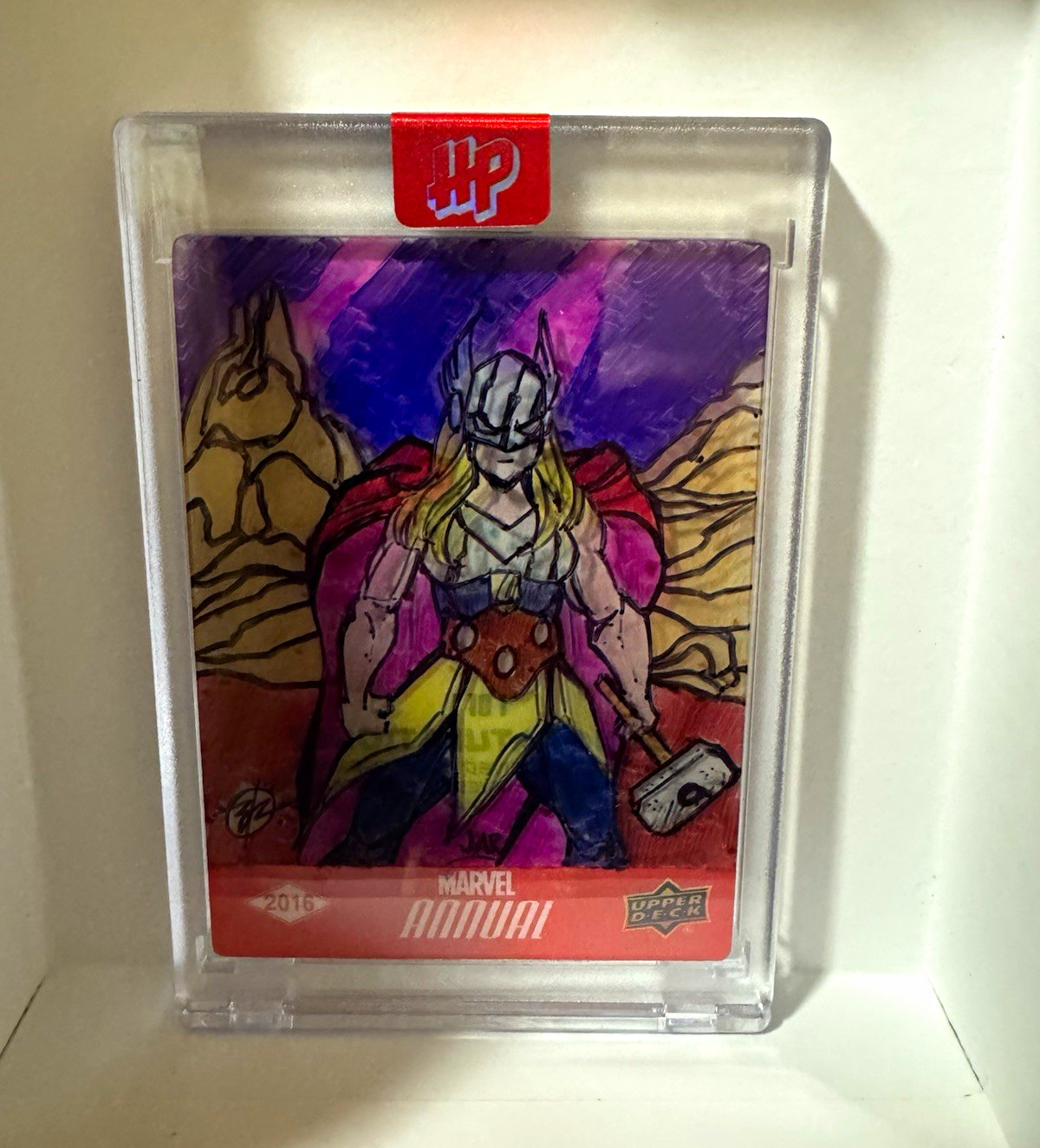 Upper Deck 2016 Marvel Annual Thor 1/1 Sketch Card Hard Signed Benitez/Ramirez Upper Deck 2016 Marvel Annual Thor 1/1 Sketch Card Hard Signed Benitez/Ramirez