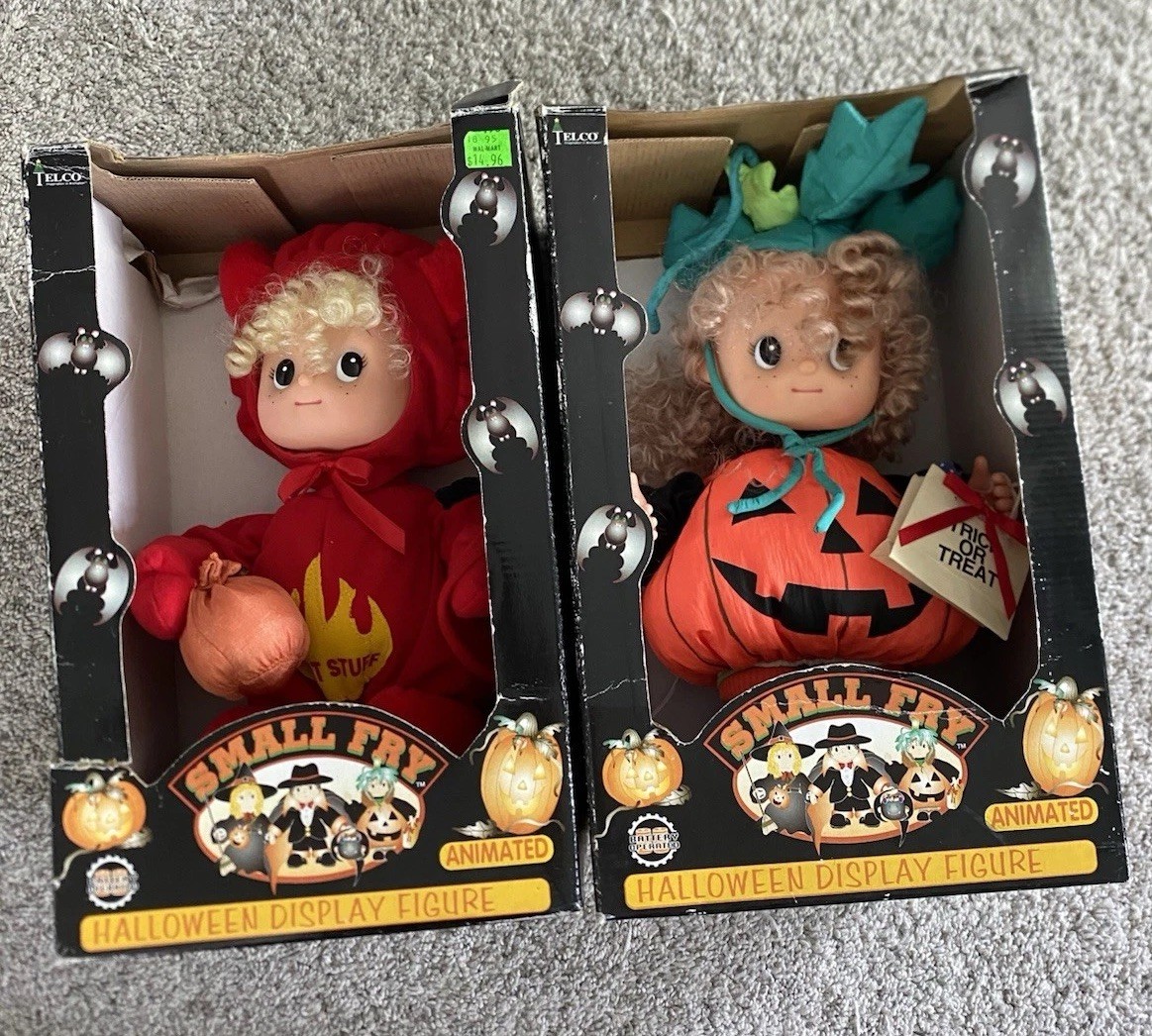Lot Of 2 Vtg 90s TELCO MOTION-ette SMALL FRY Halloween figures Pumpkin Lil Devil Lot Of 2 Vtg 90s TELCO MOTION-ette SMALL FRY Halloween figures Pumpkin Lil Devil